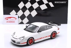 Porsche 911 (996) GT3 RS Baujahr 2002 weiß / rot 1:18 Minichamps