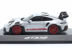 Porsche 911 (992) GT3 RS eisgrau metallic / pyro rot 1:43 Spark