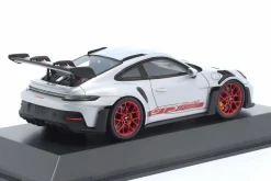 Porsche 911 (992) GT3 RS eisgrau metallic / pyro rot 1:43 Spark
