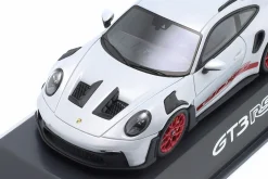 Porsche 911 (992) GT3 RS eisgrau metallic / pyro rot 1:43 Spark