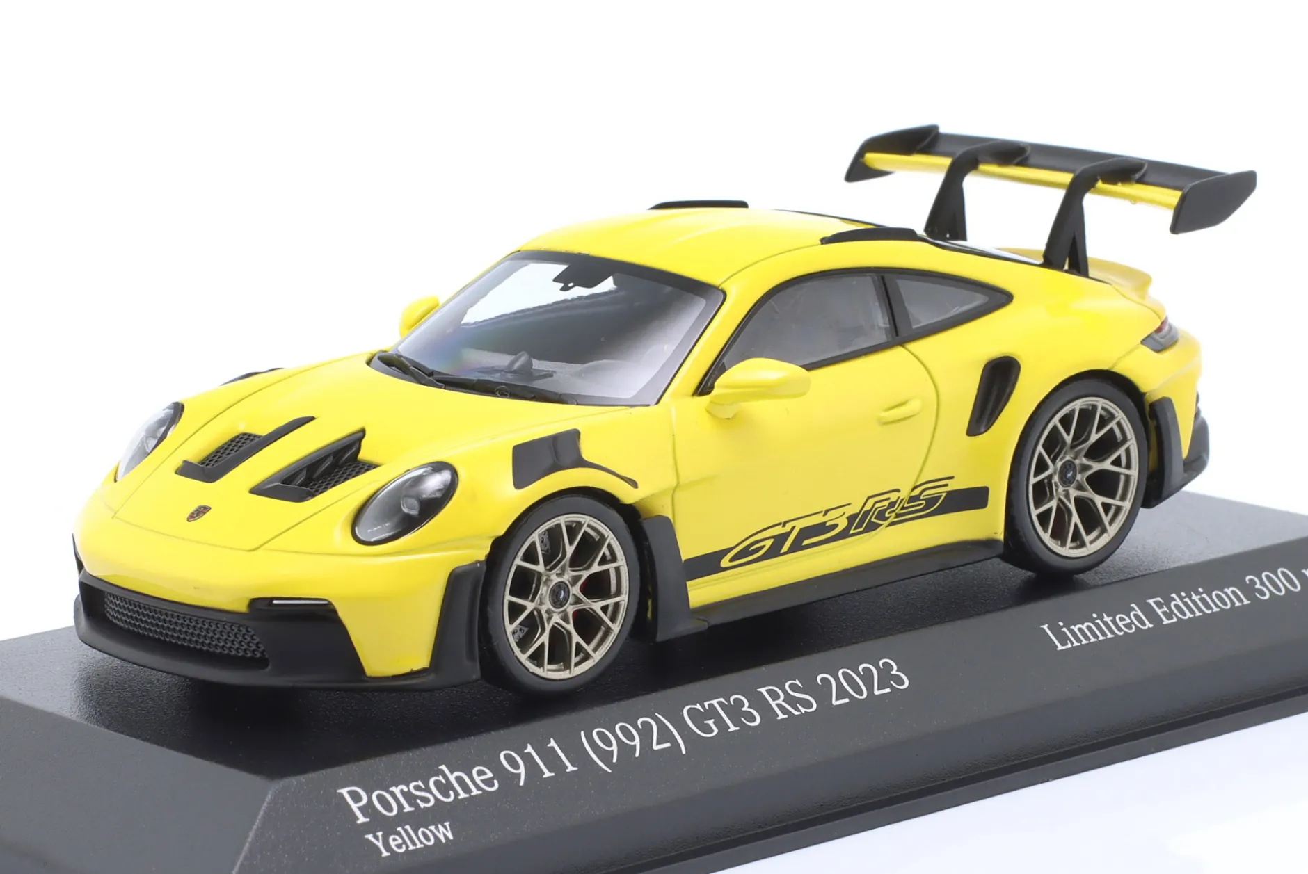 Porsche 911 (992) GT3 RS 2023 gelb / goldene Felgen 1:43 Minichamps