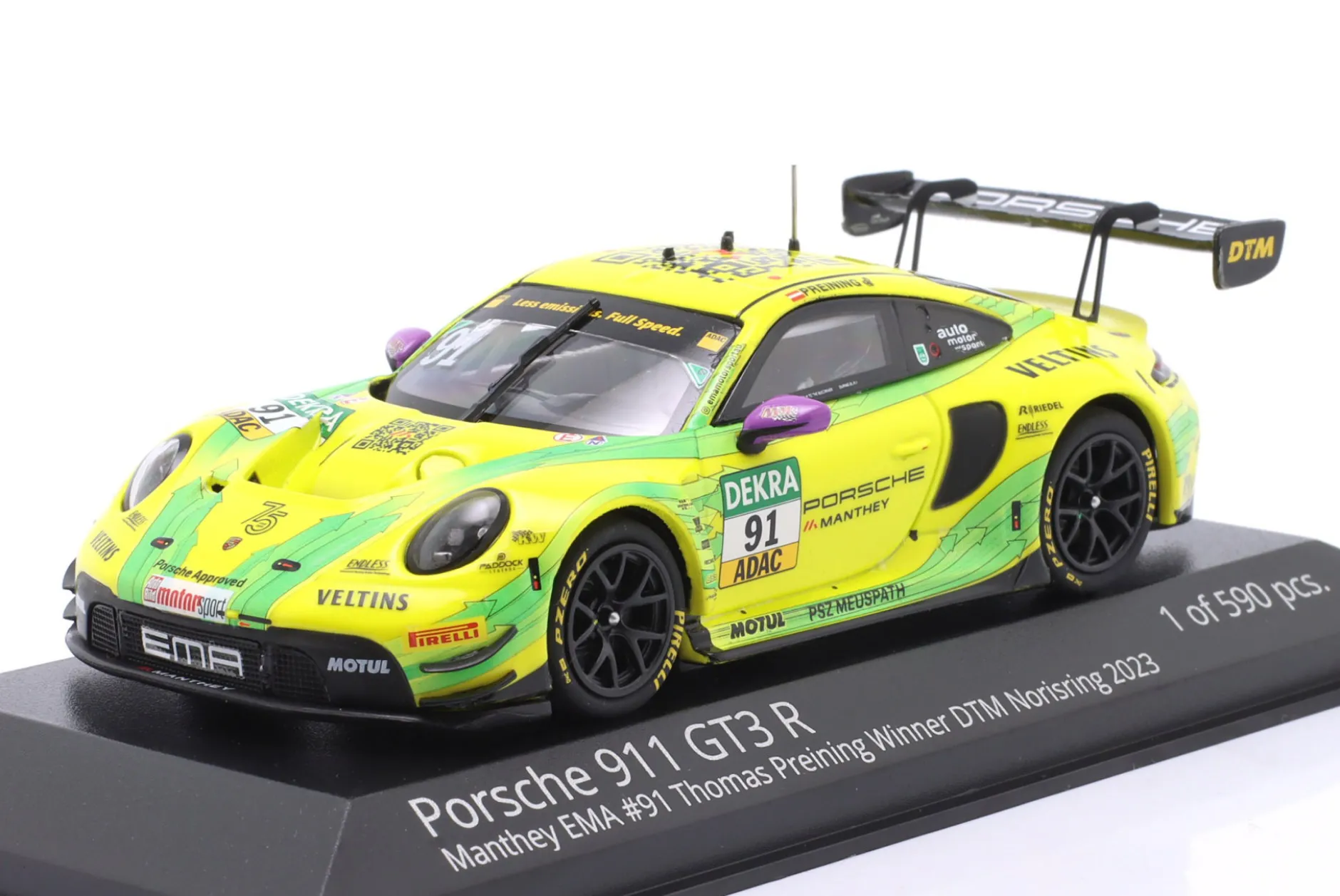 Porsche 911 GT3 R #91 Sieger Norisring DTM Champion 2023 Preining Manthey Grello 1:43 Minichamps
