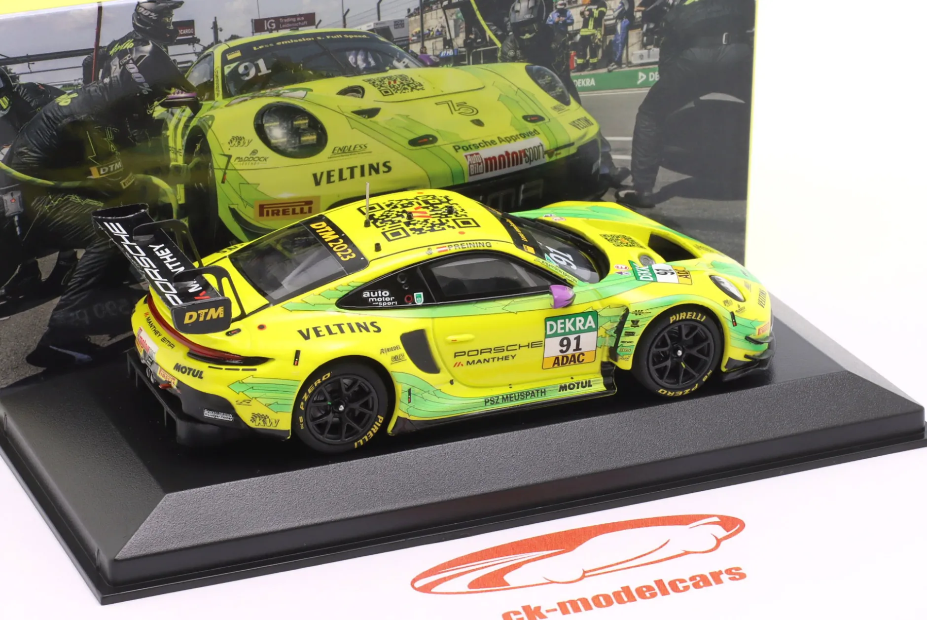 Porsche 911 GT3 R #91 Sieger Norisring DTM Champion 2023 Preining Manthey Grello 1:43 Minichamps