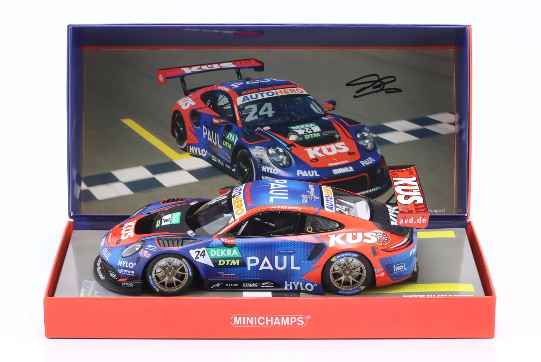 Porsche 911 GT3 R #24 Sieger Norisring DTM 2022 KÜS Team75 Preining Signature 1:18 Minichamps