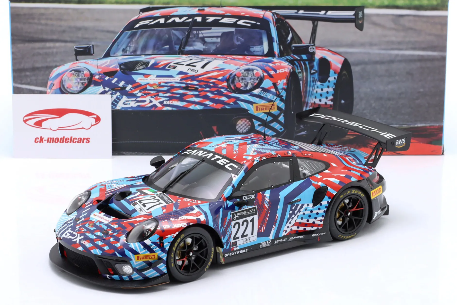 Porsche 911 GT3 R #221 Test Days 24h Spa 2022 GPX Martini Racing 1:18 Ixo