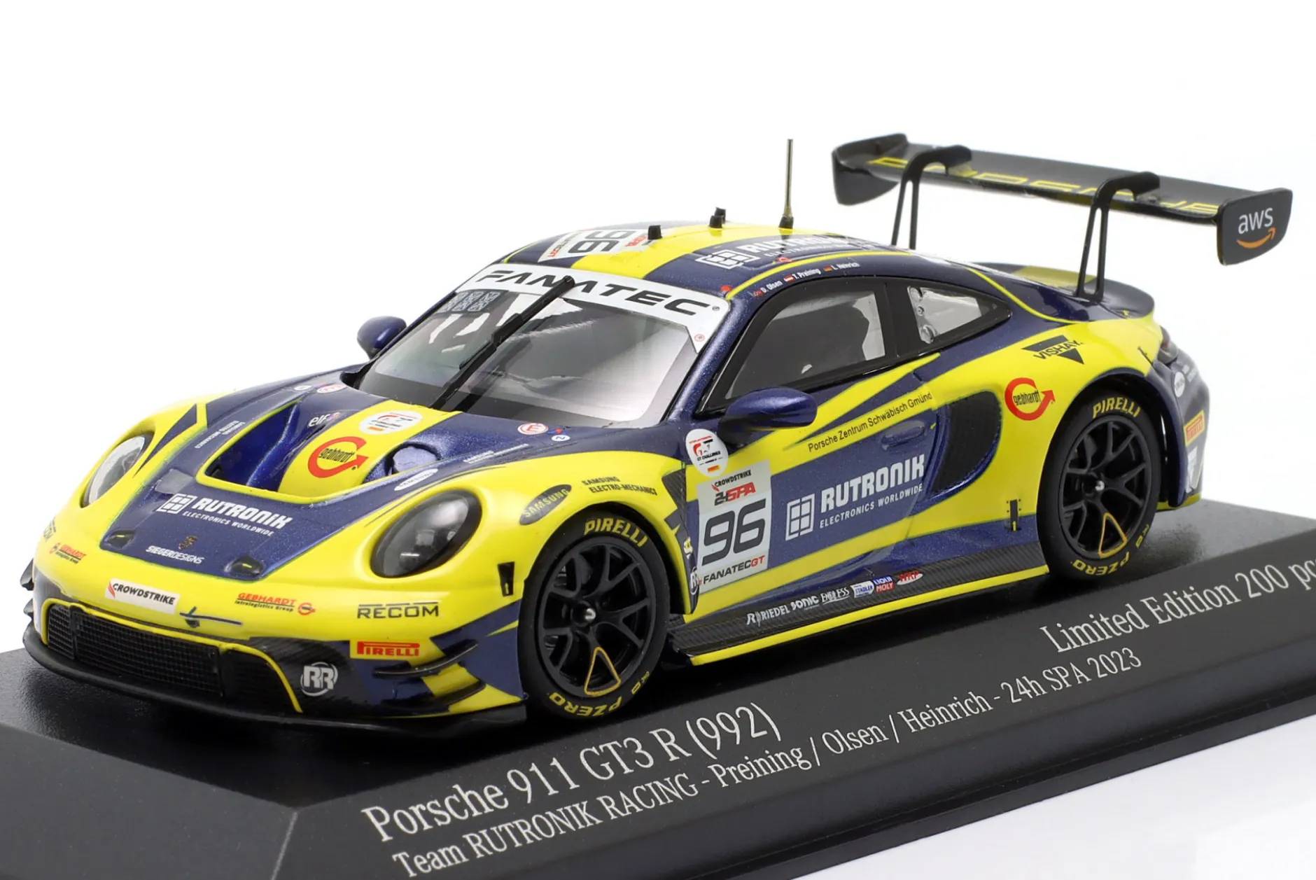 Porsche 911 GT3 R #96 5th 24h Spa 2023 Heinrich, Olsen, Preining 1:43 Minichamps