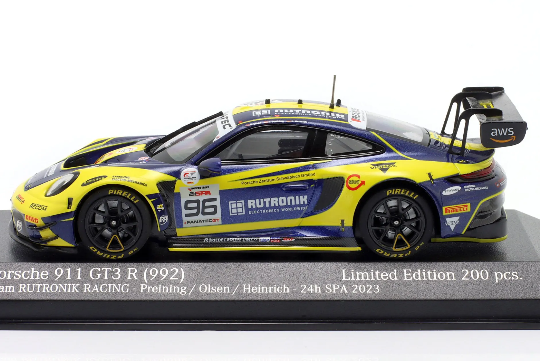 Porsche 911 GT3 R #96 5th 24h Spa 2023 Heinrich, Olsen, Preining 1:43 Minichamps