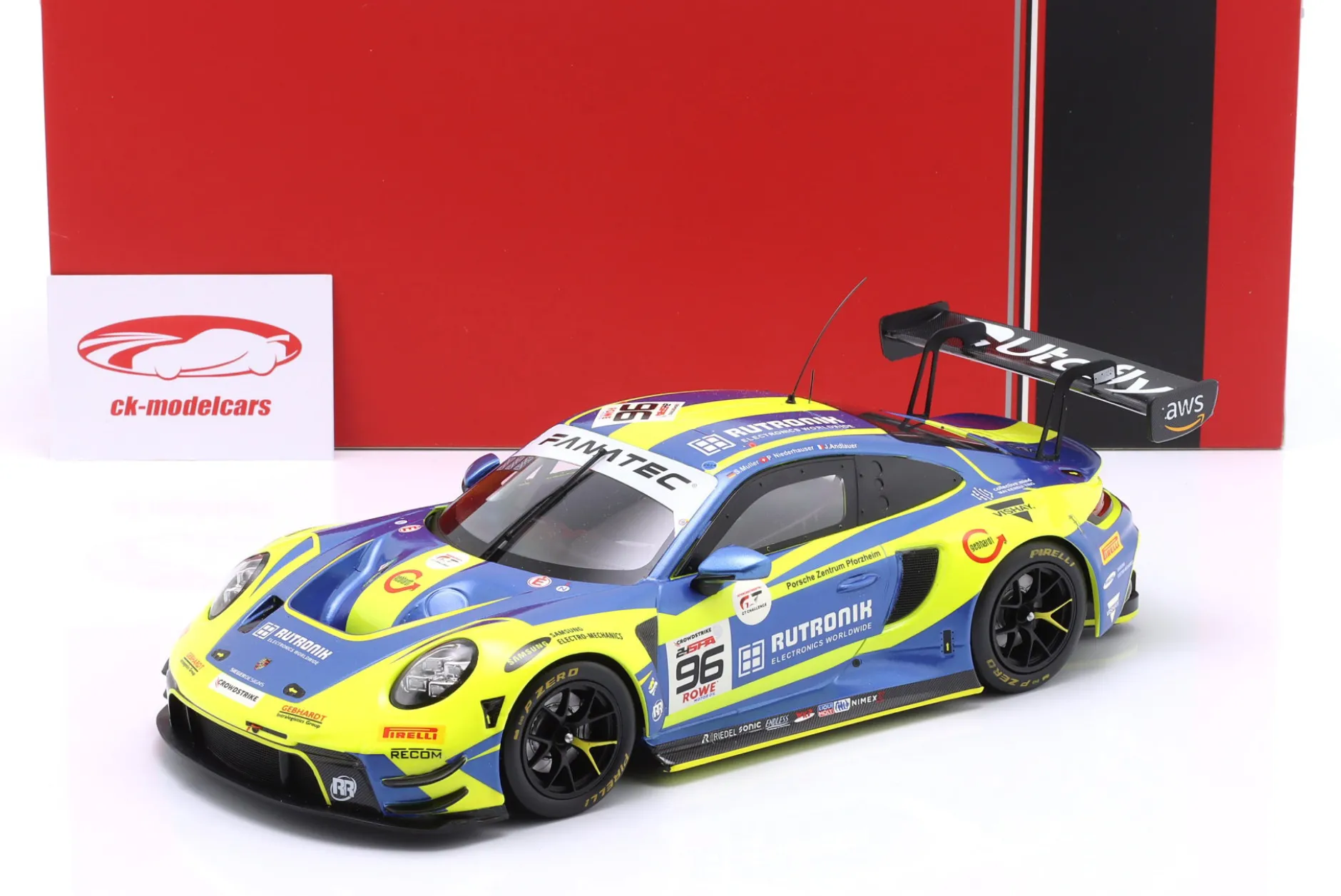 Porsche 911 (992) GT3 R #96 9th 24h Spa 2024 Rutronik Racing 1:18 Ixo
