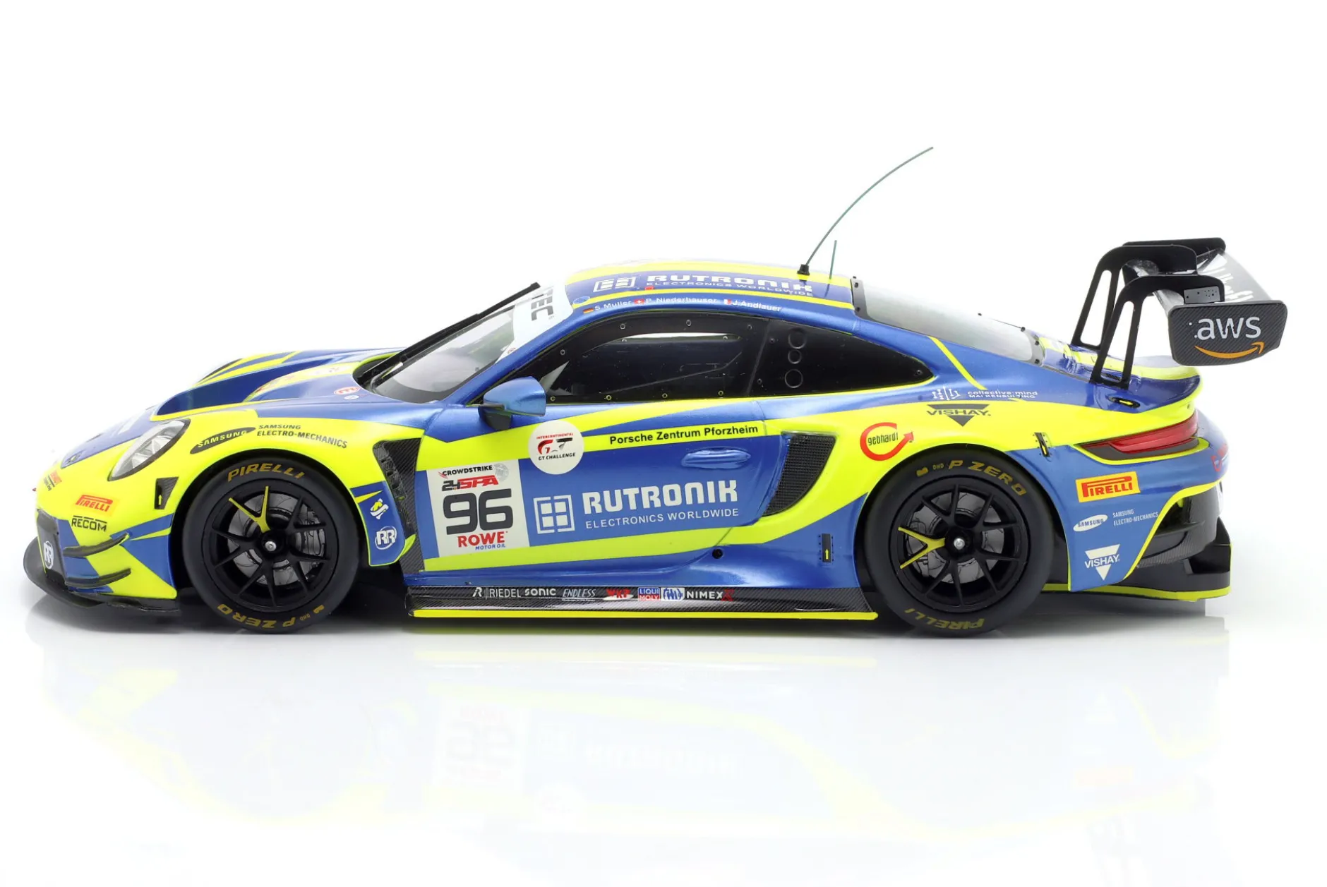 Porsche 911 (992) GT3 R #96 9th 24h Spa 2024 Rutronik Racing 1:18 Ixo