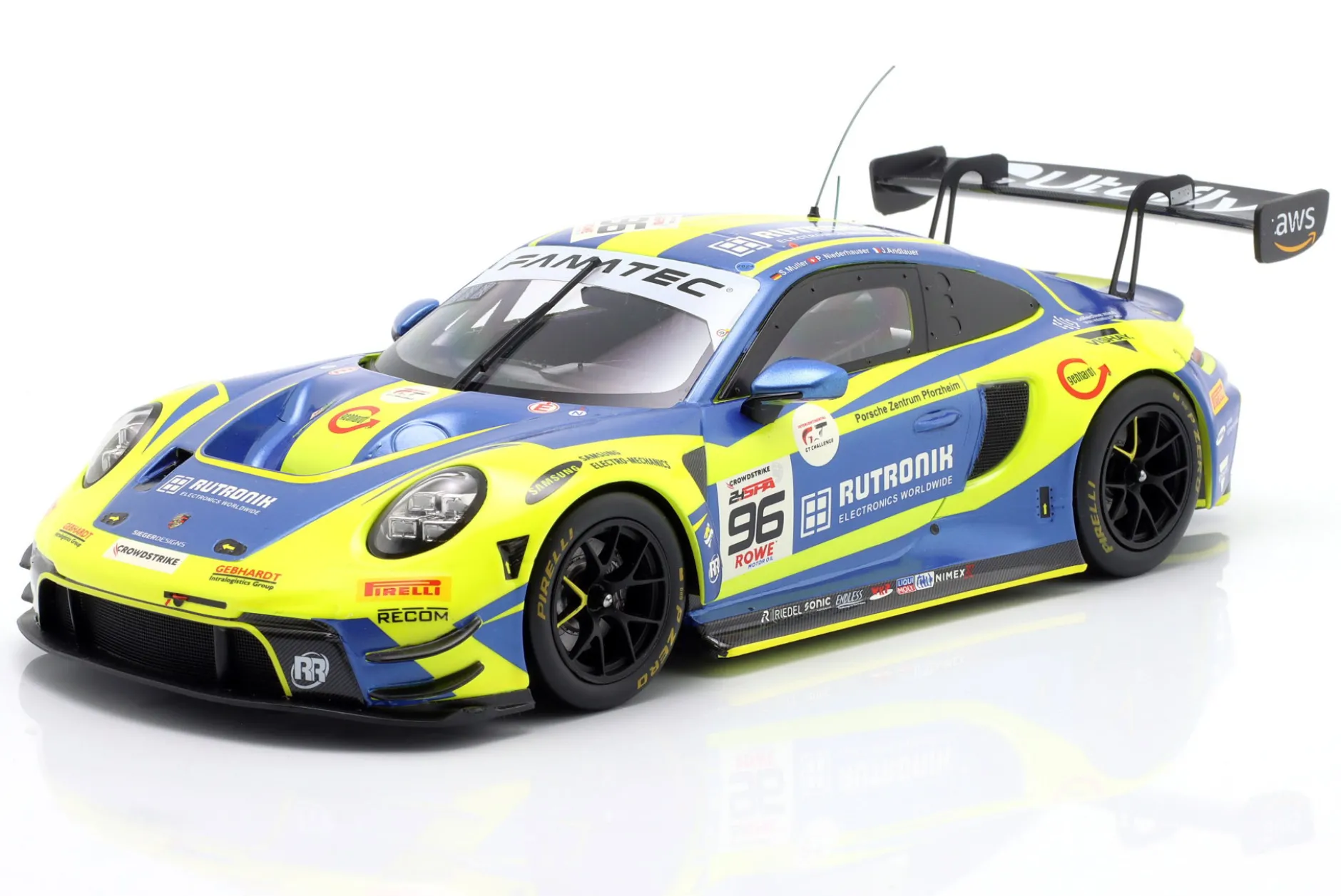 Porsche 911 (992) GT3 R #96 9th 24h Spa 2024 Rutronik Racing 1:18 Ixo