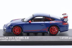 Porsche 911 (997.II) GT3 RS 3.8 Baujahr 2009 blau metallic / rot 1:43 Minichamps