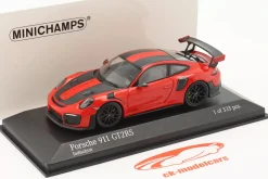 Porsche 911 (991 II) GT2 RS Weissach-Paket 2018 indischrot / schwarze Felgen 1:43 Minichamps