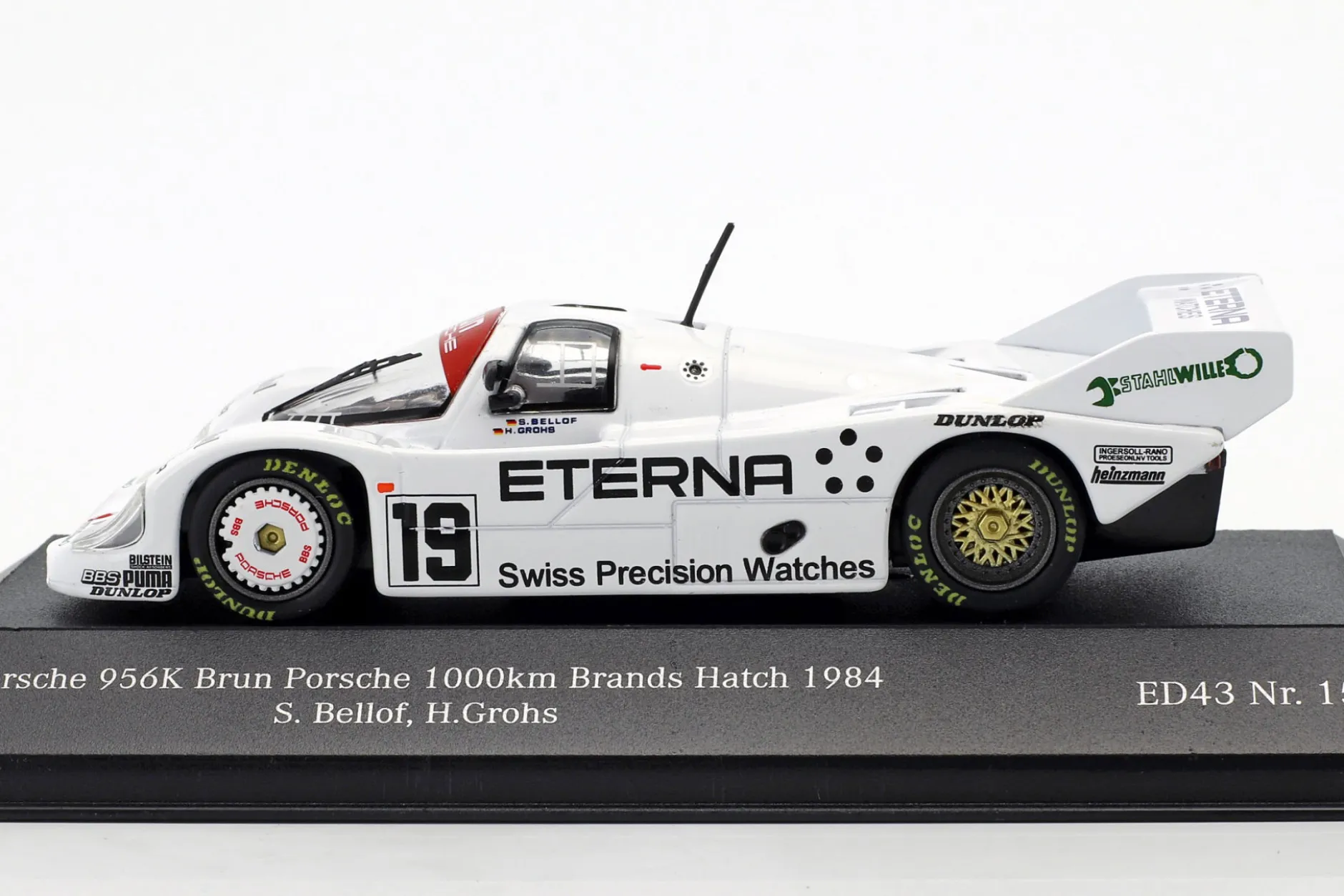 Porsche 956K Brun #19 5th 1000km Brands Hatch 1984 Bellof, Grohs 1:43 CMR