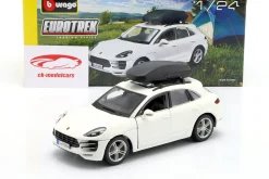 Porsche Macan mit Dachbox weiß 1:24 Bburago