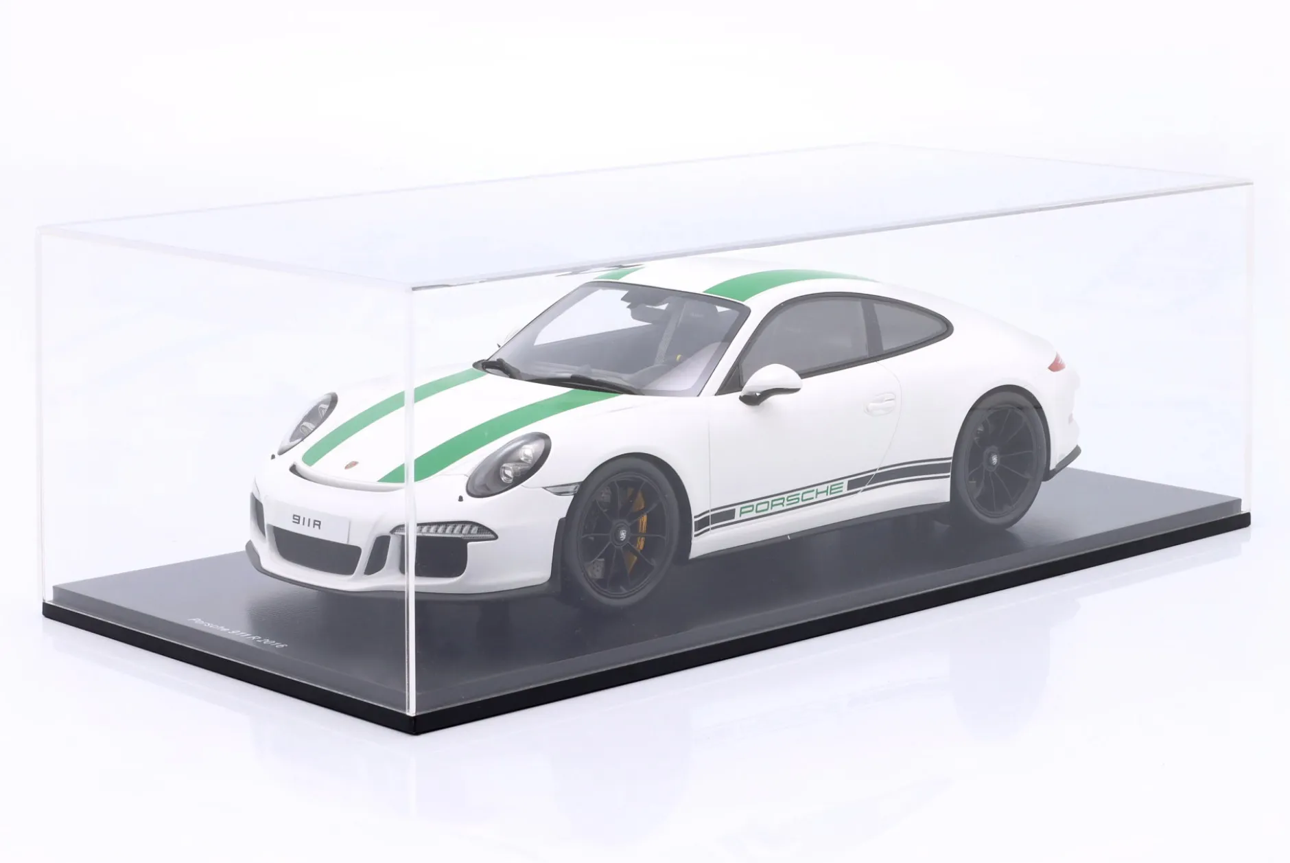 Porsche 911 (991) R Baujahr 2016 weiß / grün 1:12 Schuco