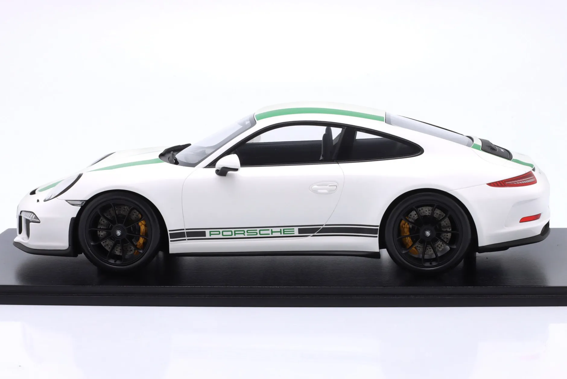 Porsche 911 (991) R Baujahr 2016 weiß / grün 1:12 Schuco