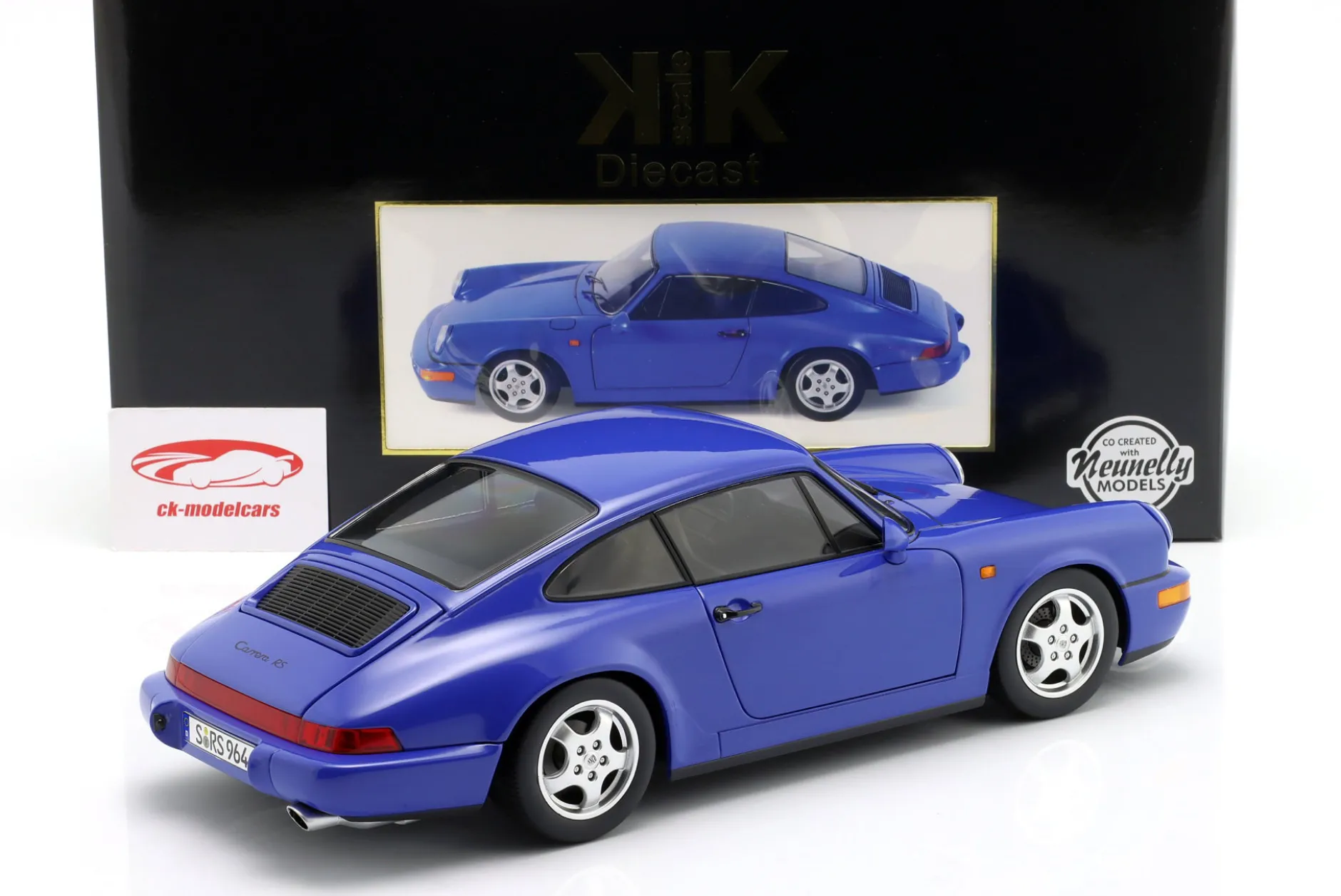 Porsche 911 (964) RS Baujahr 1992 blau / Cup Felgen 1:12 KK-Scale