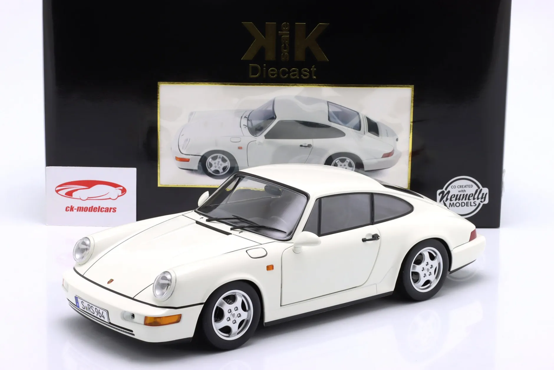 Porsche 911 (964) RS Baujahr 1992 weiß / Cup Felgen 1:12 KK-Scale
