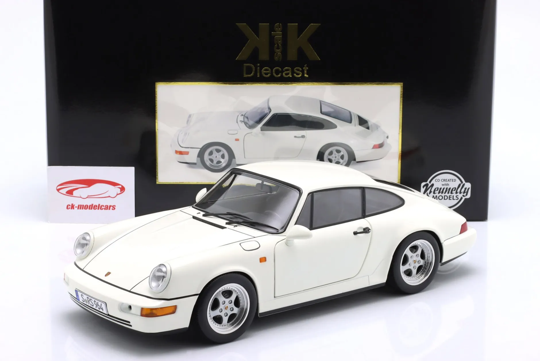 Porsche 911 (964) RS Baujahr 1992 weiß / Speedline Felgen 1:12 KK-Scale