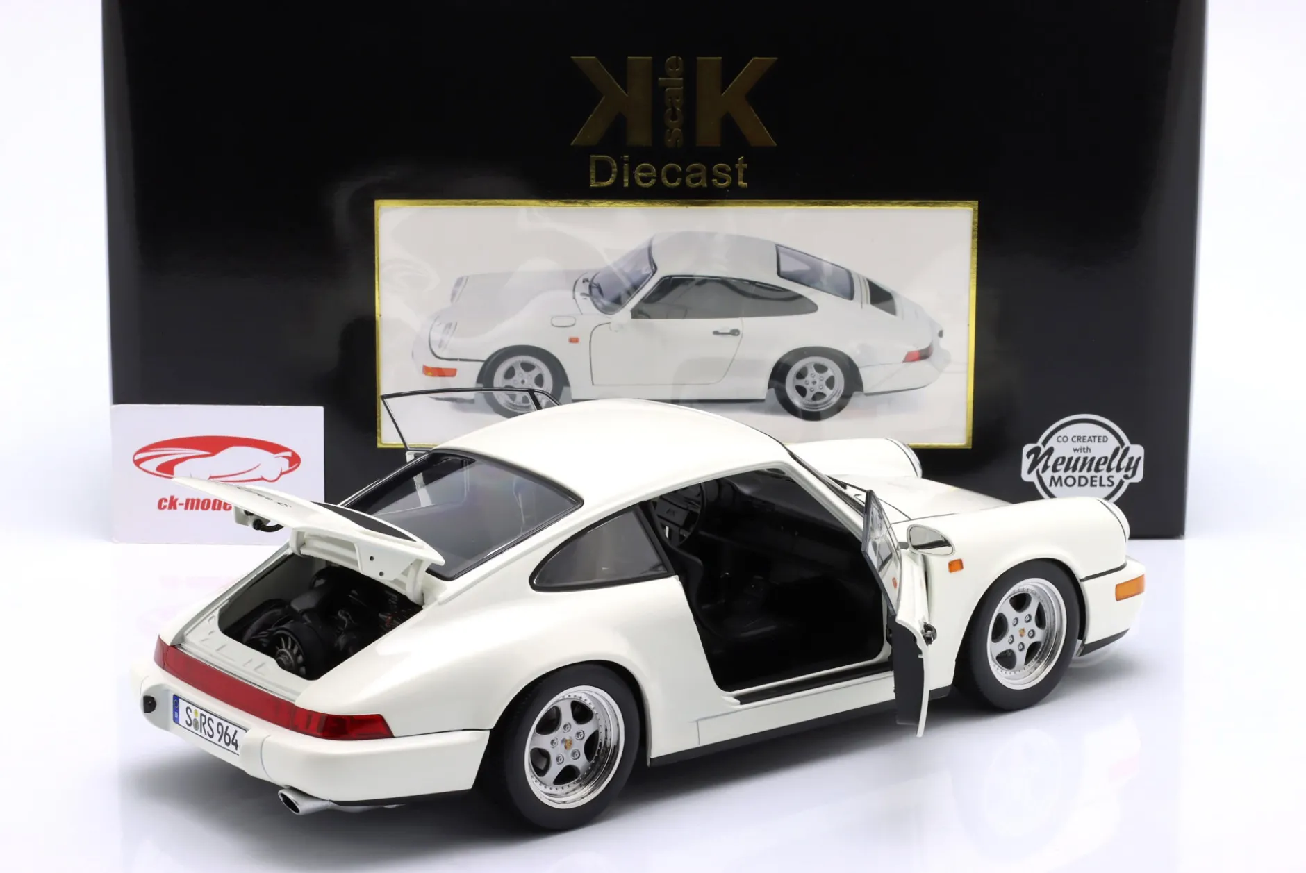 Porsche 911 (964) RS Baujahr 1992 weiß / Speedline Felgen 1:12 KK-Scale