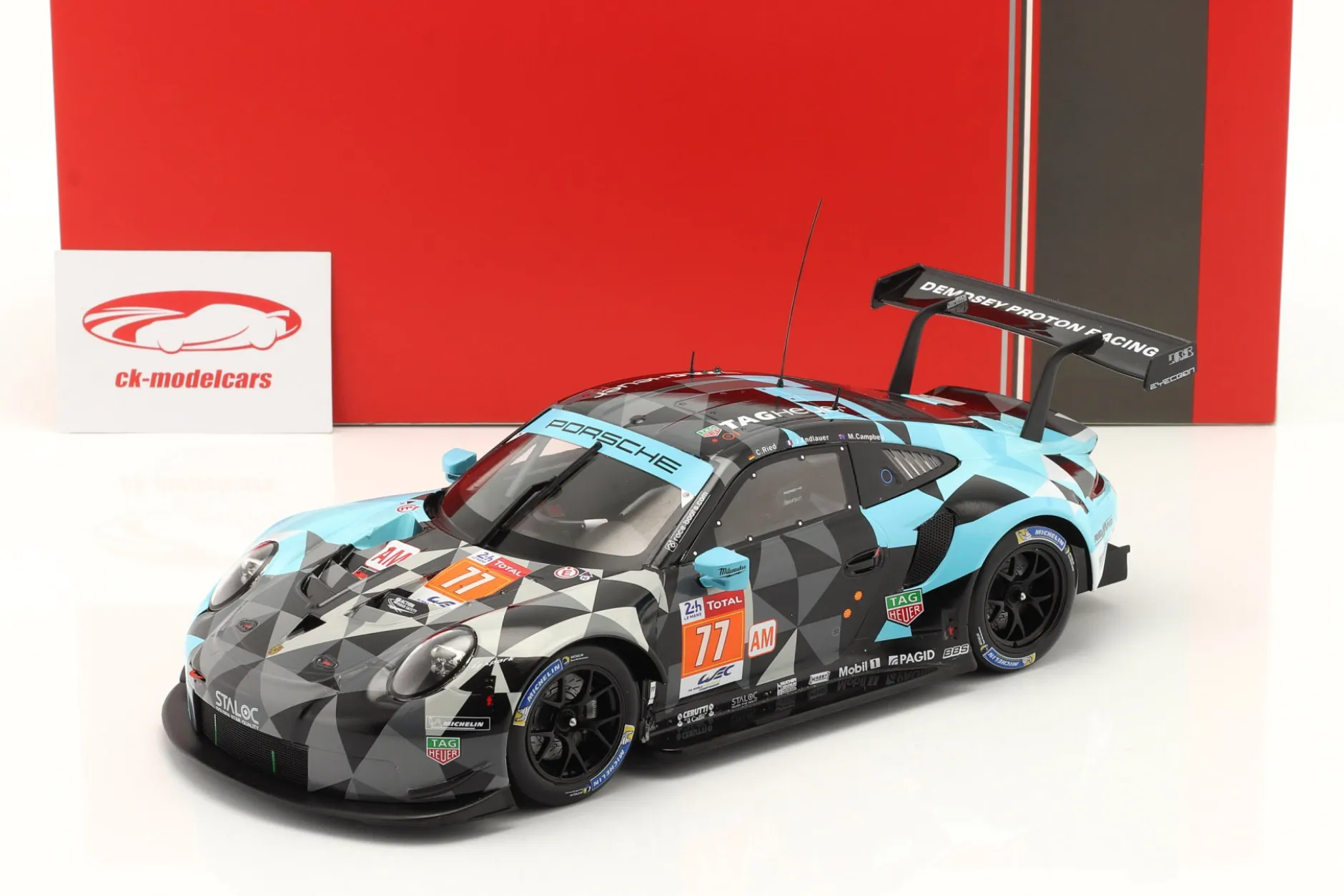Porsche 911 RSR #77 Dempsey Proton Sieger LMGTE-Am 24h LeMans 2018 1:18 Ixo