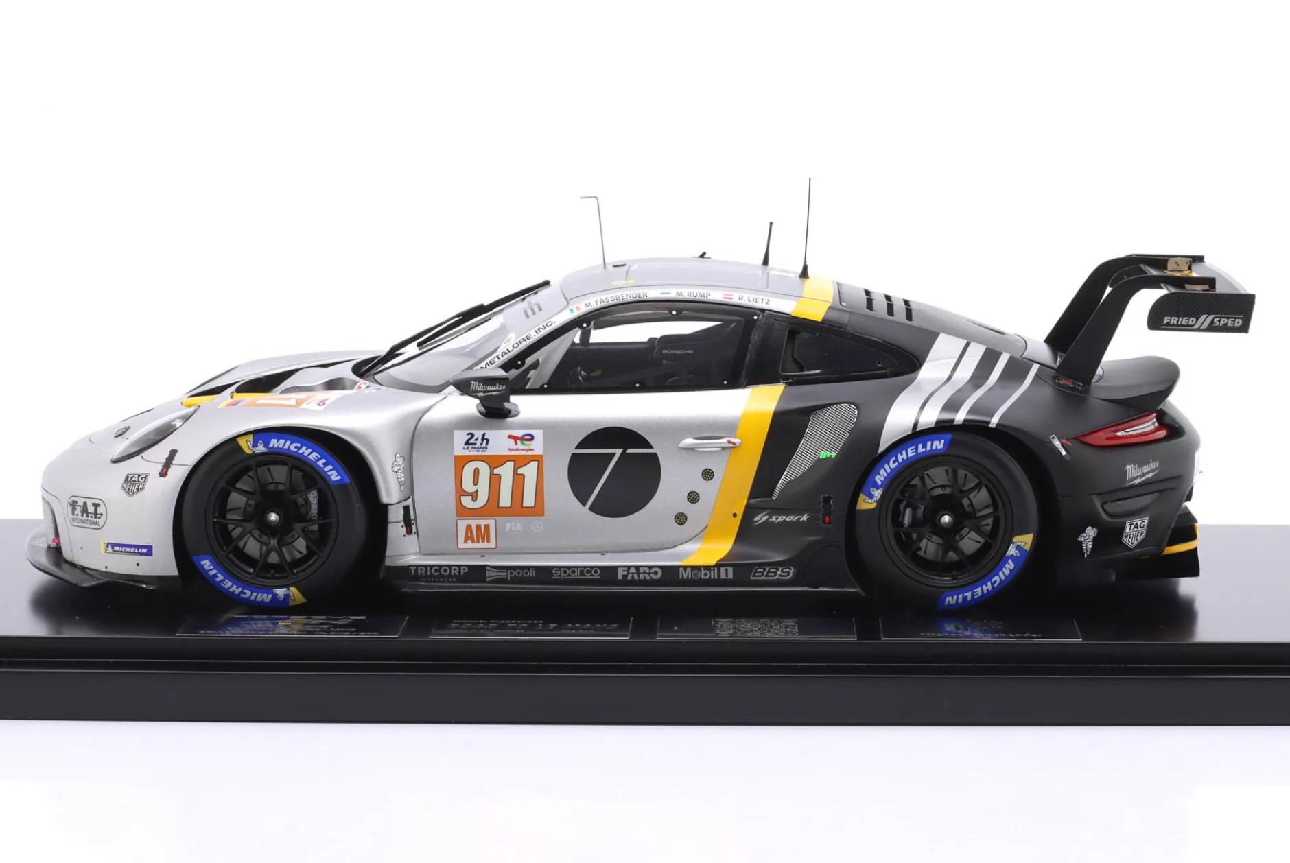 Porsche 911 RSR-19 #911 24h LeMans 2023 Fassbender, Lietz, Rump 1:18 Spark