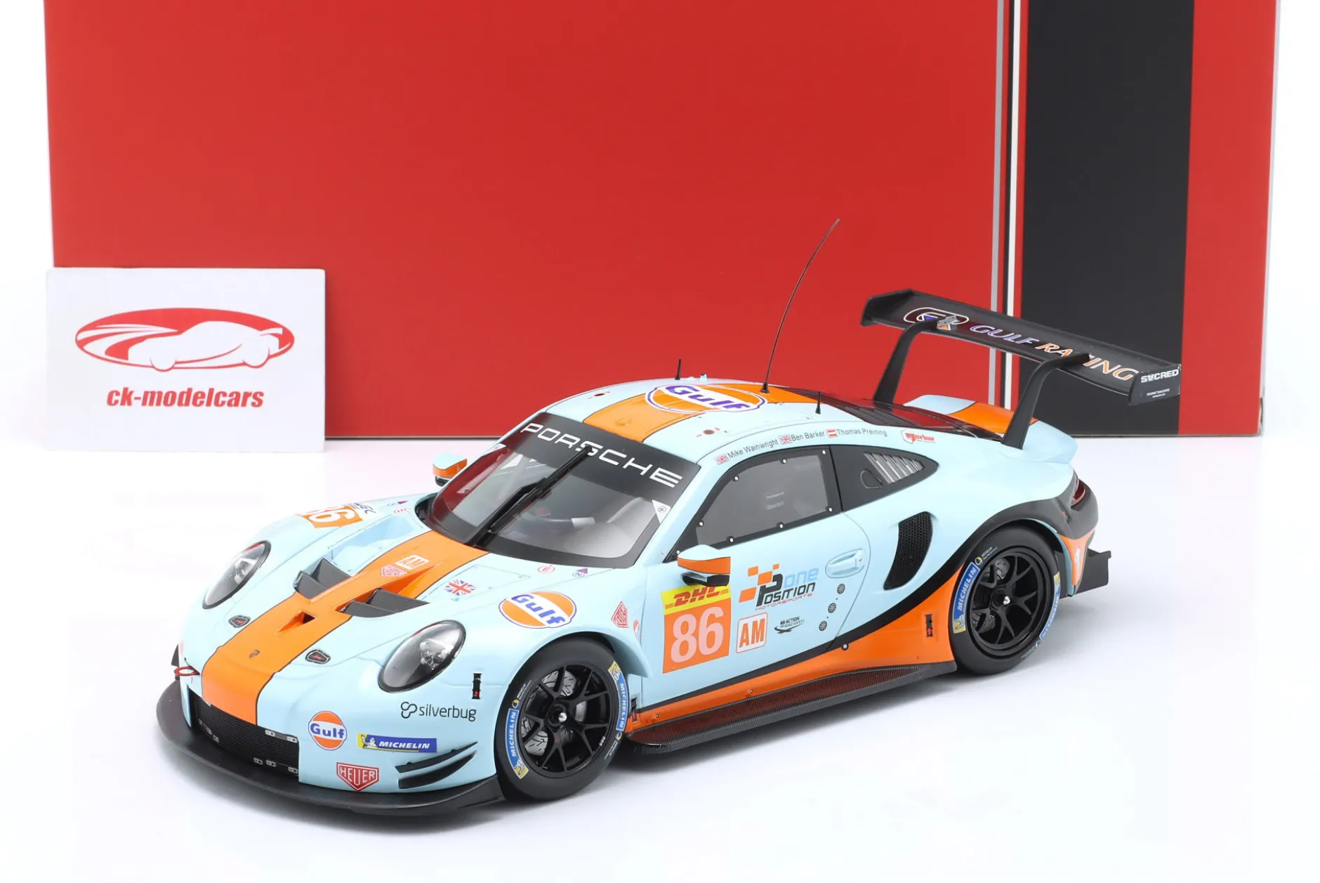 Porsche 911 RSR #86 1000 Meilen Sebring WEC 2019 Gulf Racing 1:18 Ixo