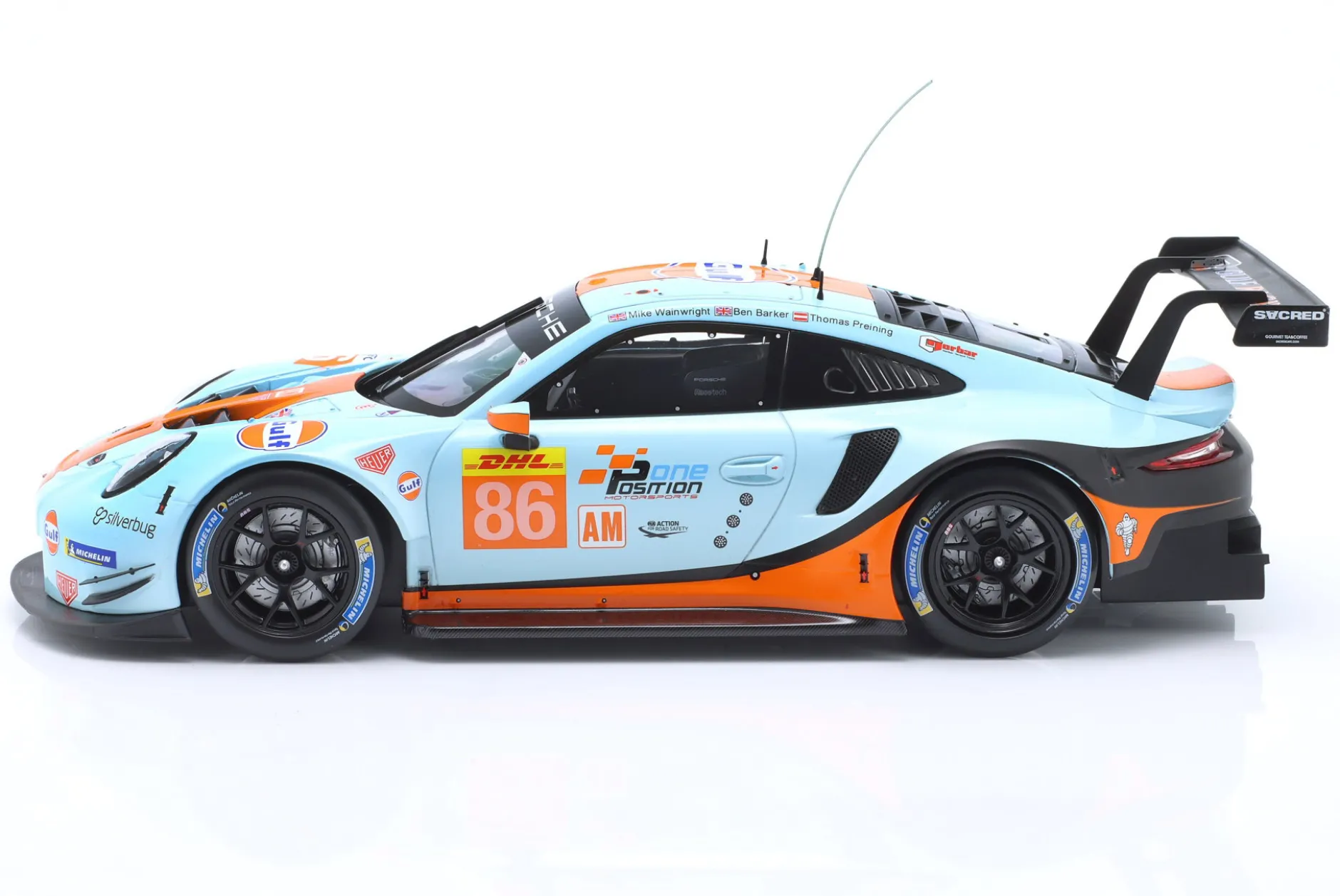 Porsche 911 RSR #86 1000 Meilen Sebring WEC 2019 Gulf Racing 1:18 Ixo