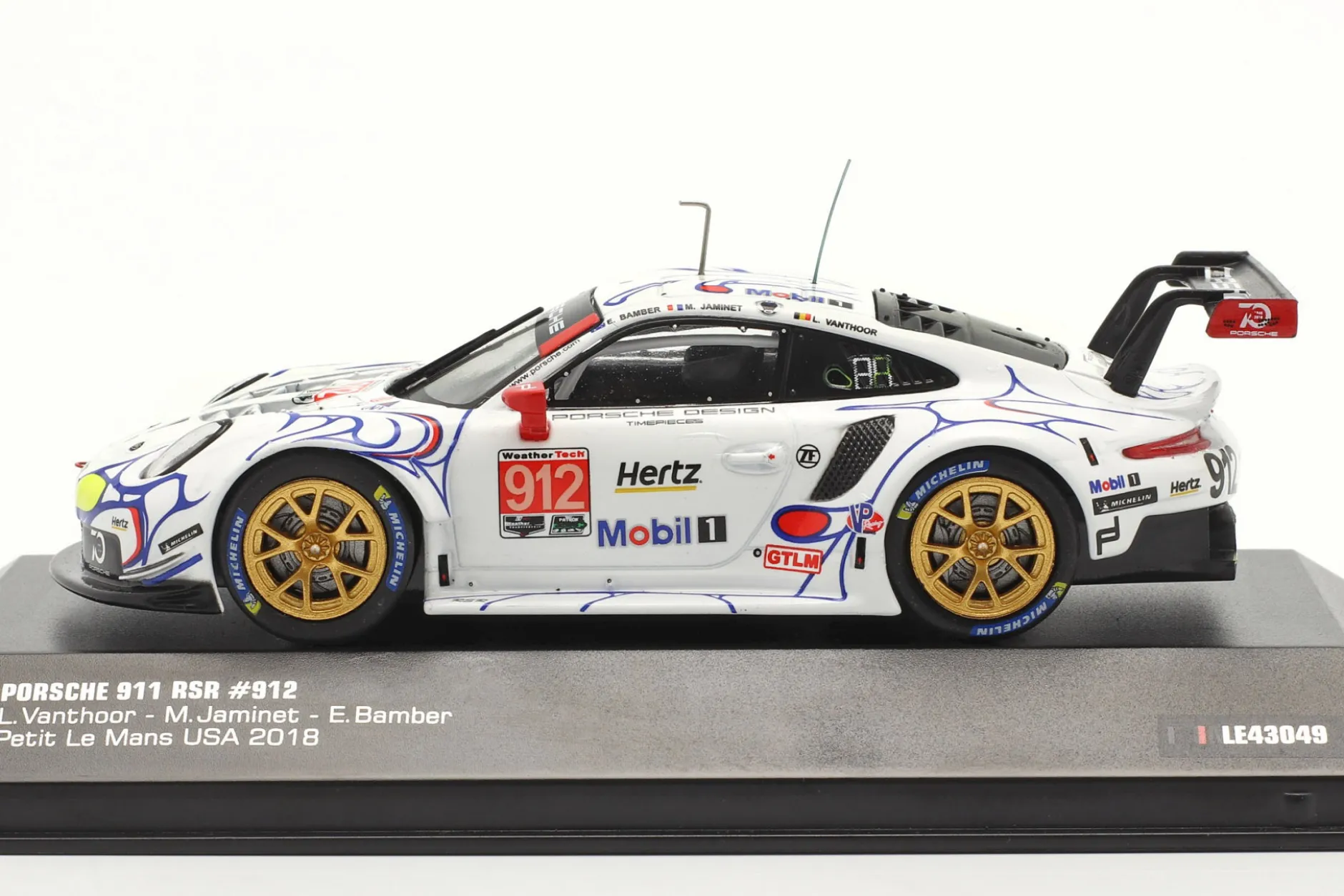 Porsche 911 (991) RSR #912 2nd GTLM-Klasse Petit LeMans 2018 Porsche GT Team 1:43 Ixo
