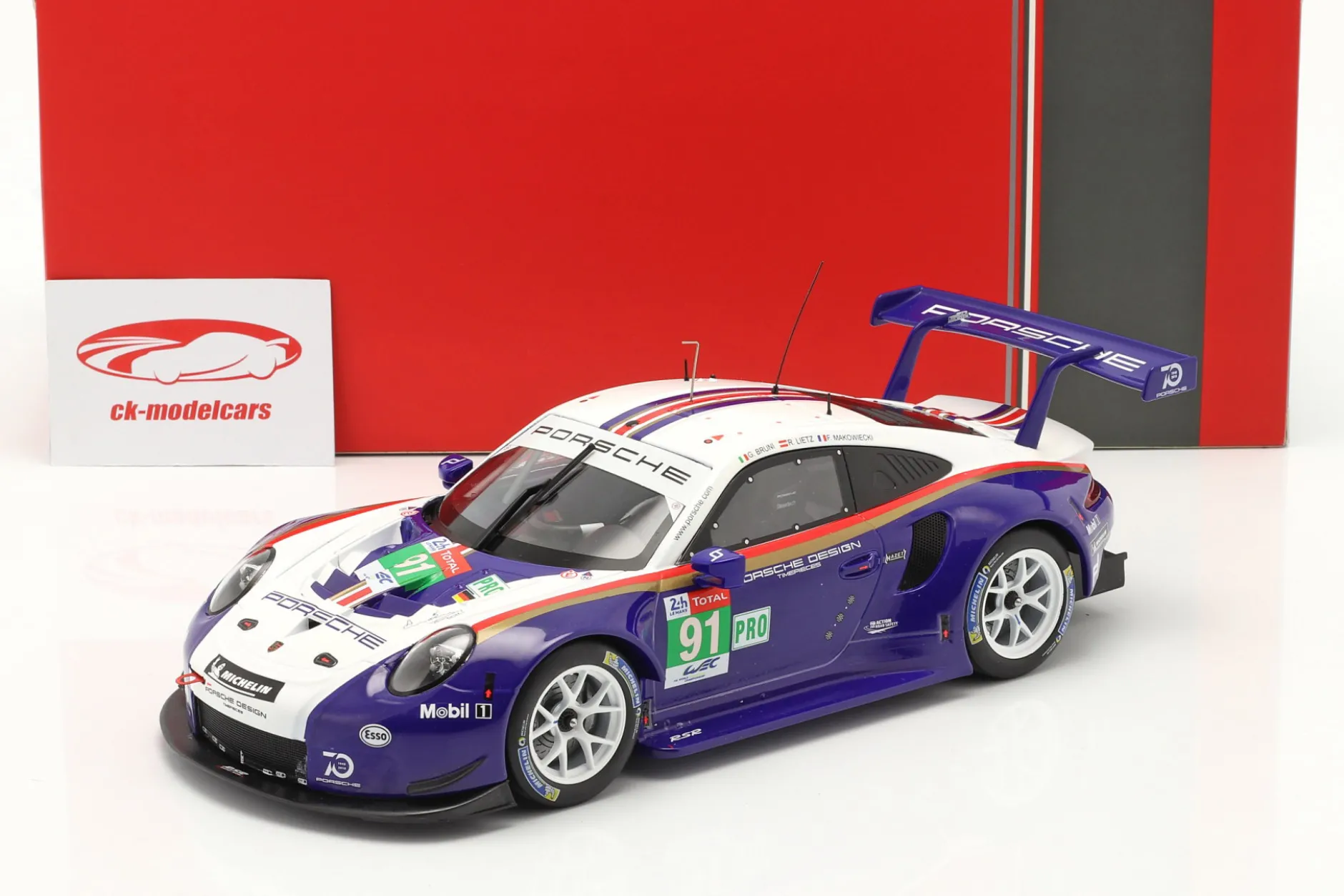 Porsche 911 (991) RSR #91 2nd LMGTE Pro 24h LeMans 2018 1:18 Ixo