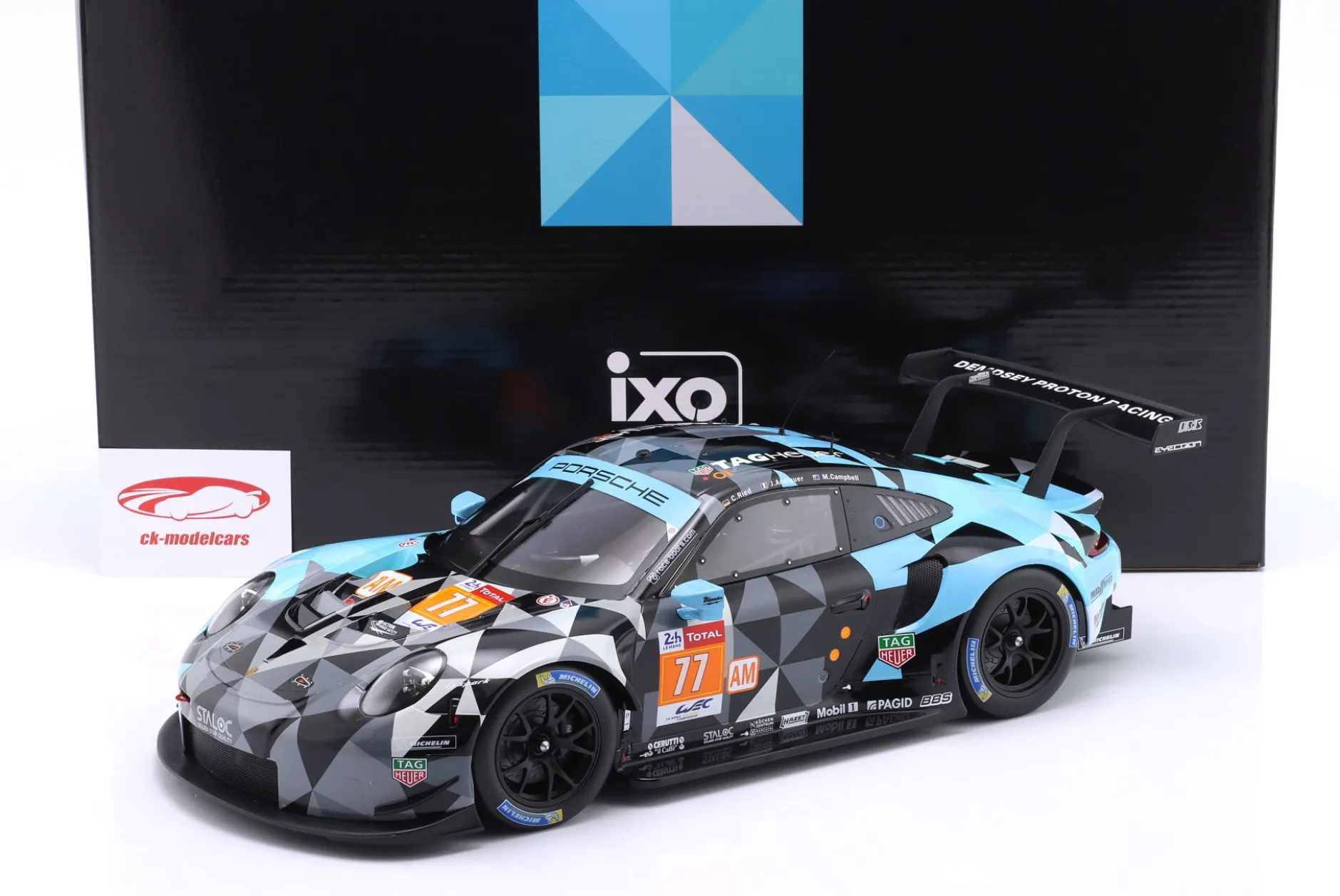 Porsche 911 RSR #77 Sieger LMGTE-Am 24h LeMans 2018 Dempsey-Proton Racing 1:12 Ixo