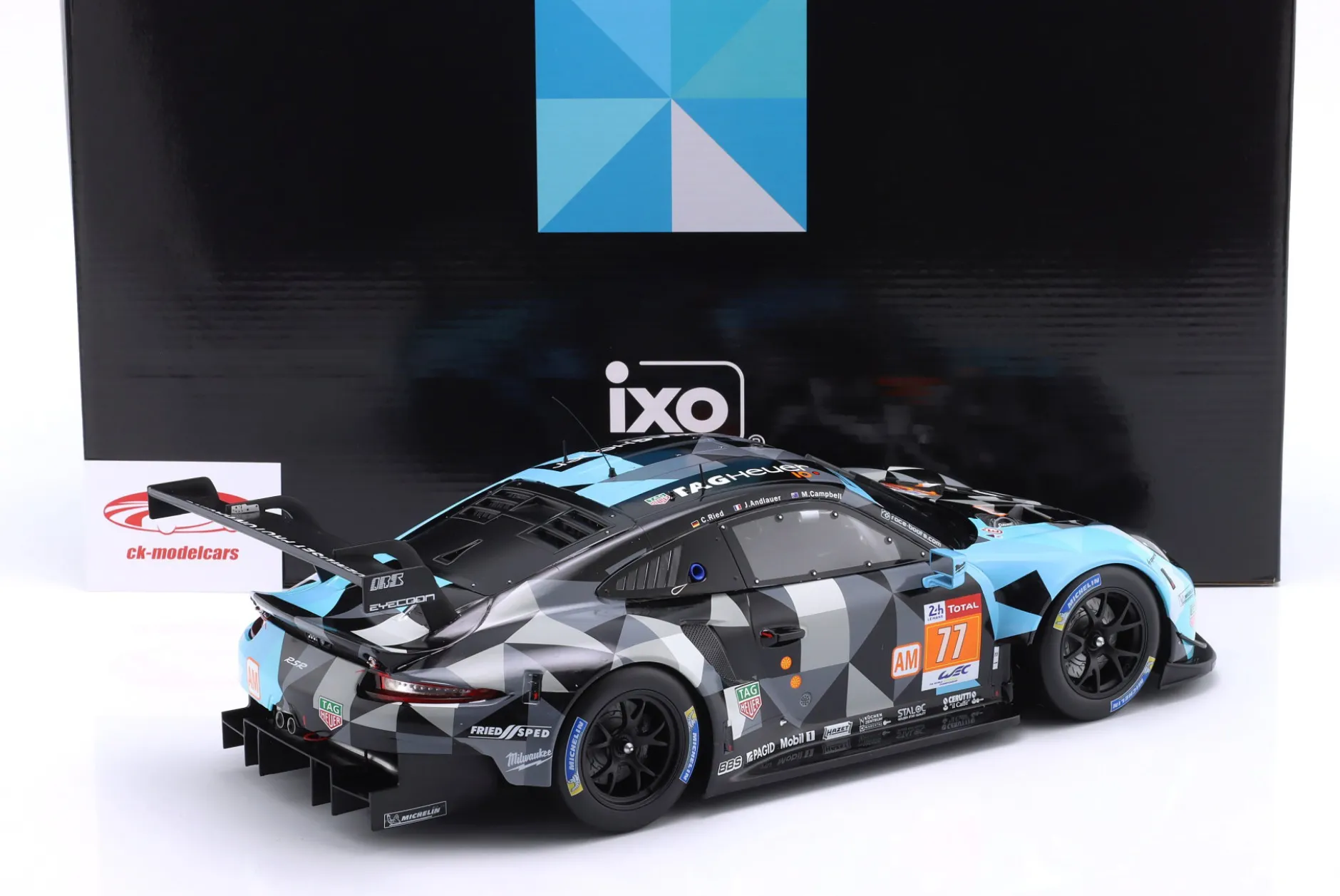 Porsche 911 RSR #77 Sieger LMGTE-Am 24h LeMans 2018 Dempsey-Proton Racing 1:12 Ixo