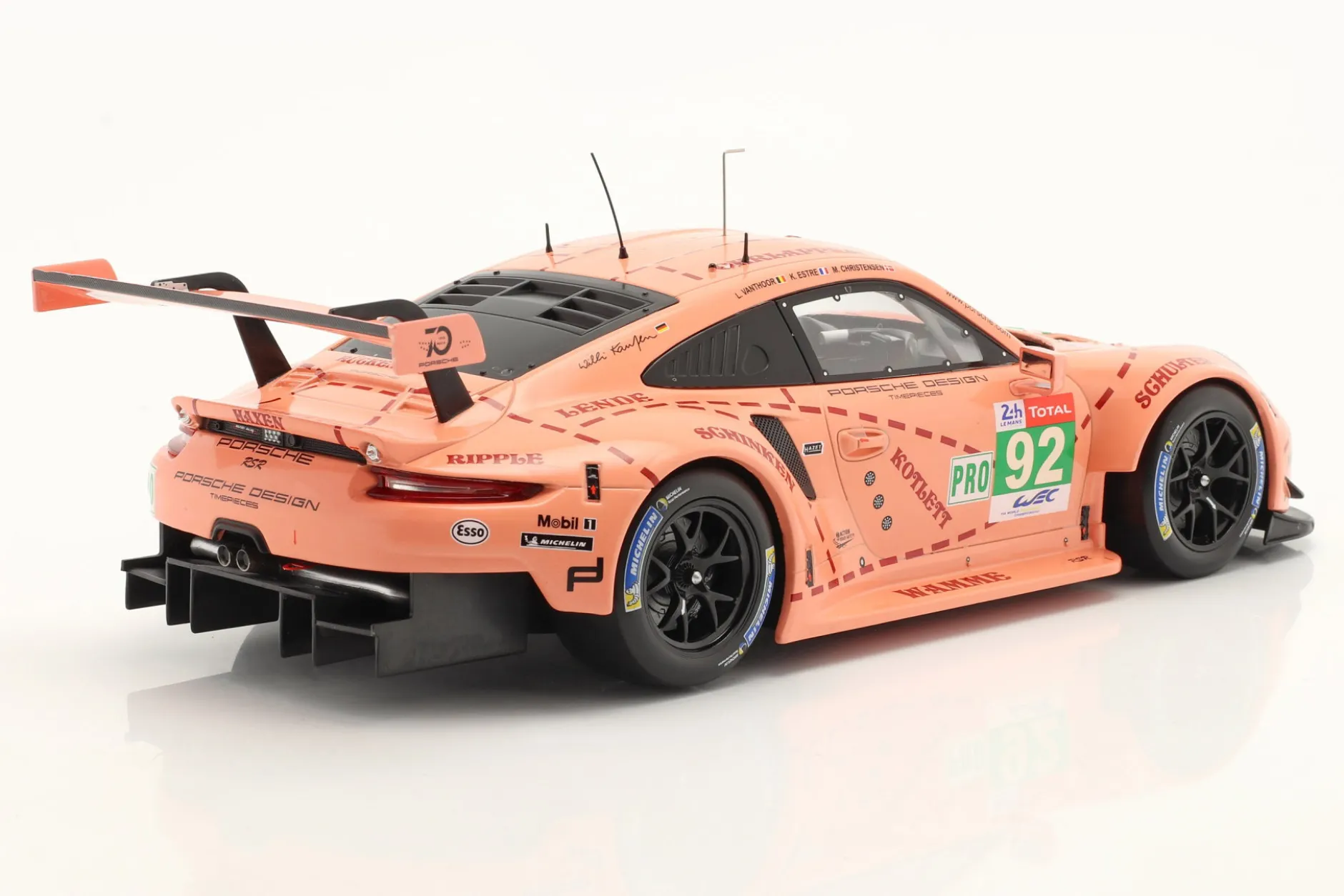 Porsche 911 (991) RSR #92 Sieger LMGTE-Klasse 24h LeMans 2018 Pink Pig 1:18 Ixo