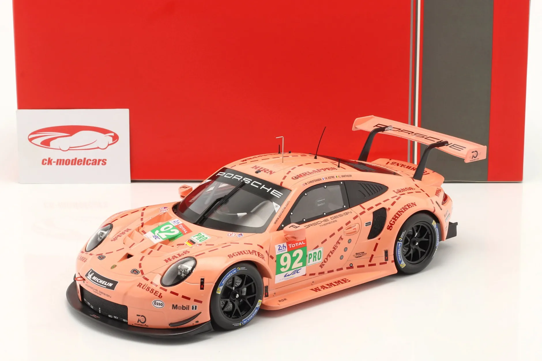 Porsche 911 (991) RSR #92 Sieger LMGTE-Klasse 24h LeMans 2018 Pink Pig 1:18 Ixo
