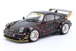 Porsche 911 (964) RWB Rauh-Welt Aoki 2021 schwarz mit Dekor 1:18 Solido