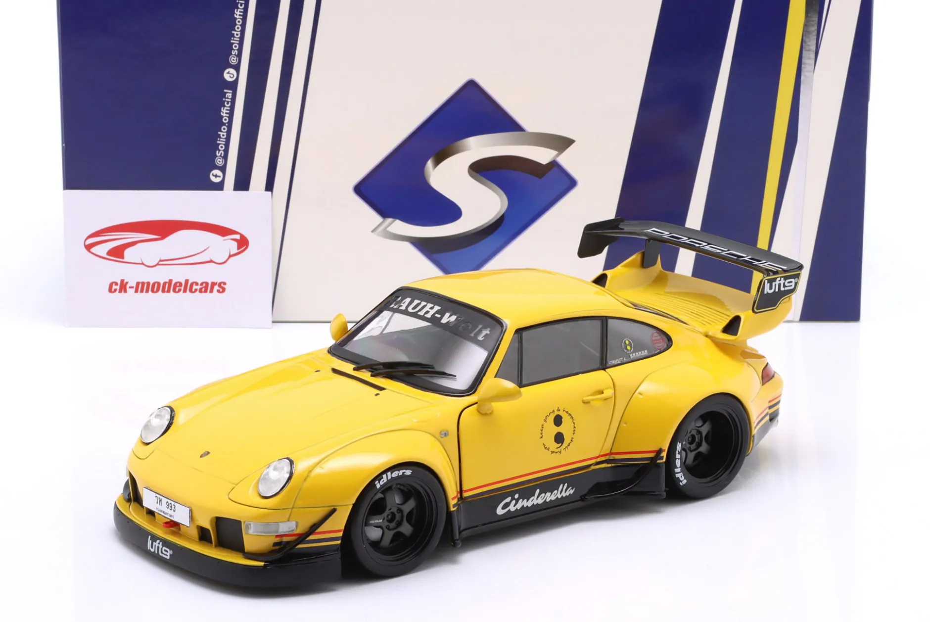 Porsche 911 (993) RWB Rauh-Welt Cinderella 2020 gelb 1:18 Solido