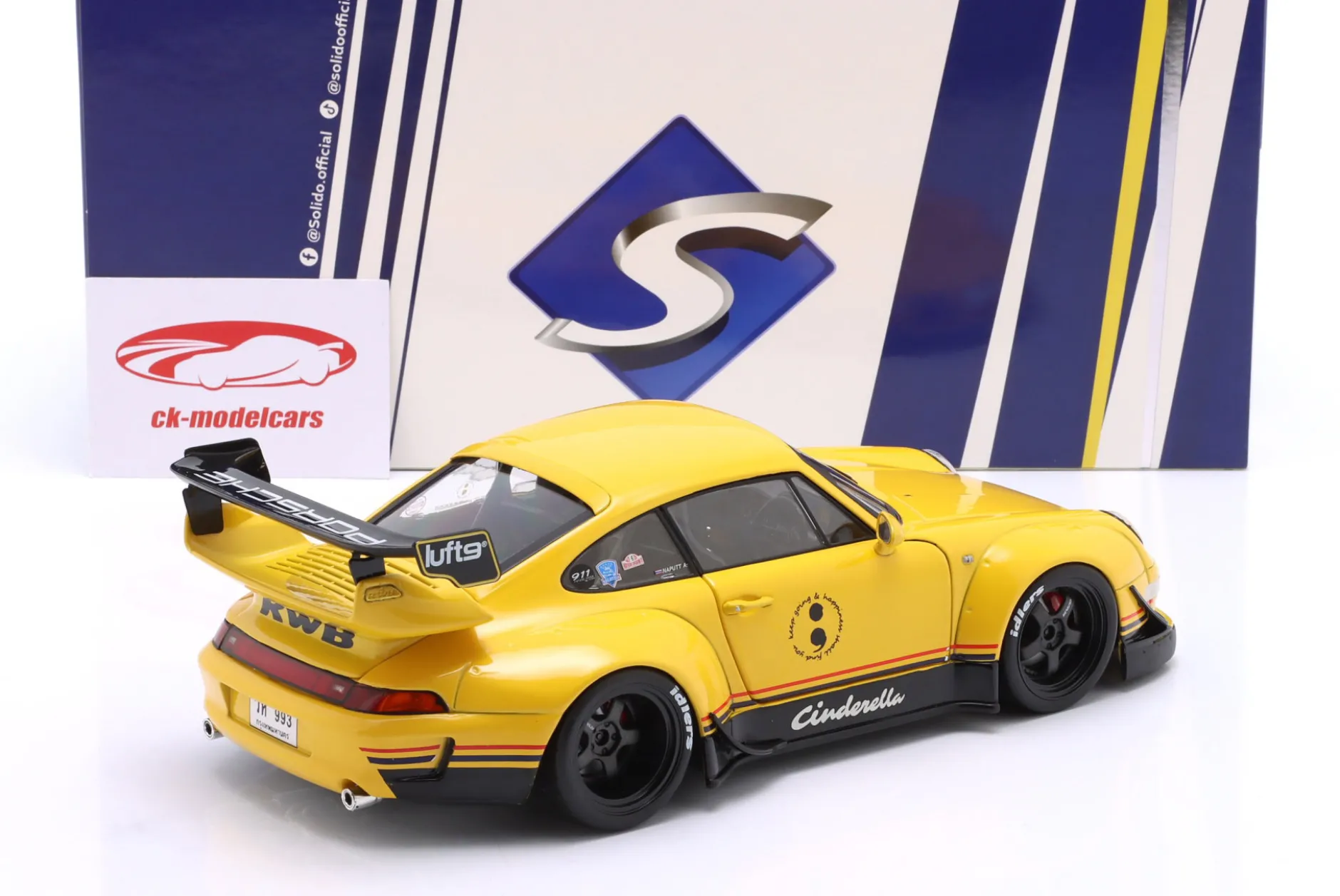 Porsche 911 (993) RWB Rauh-Welt Cinderella 2020 gelb 1:18 Solido