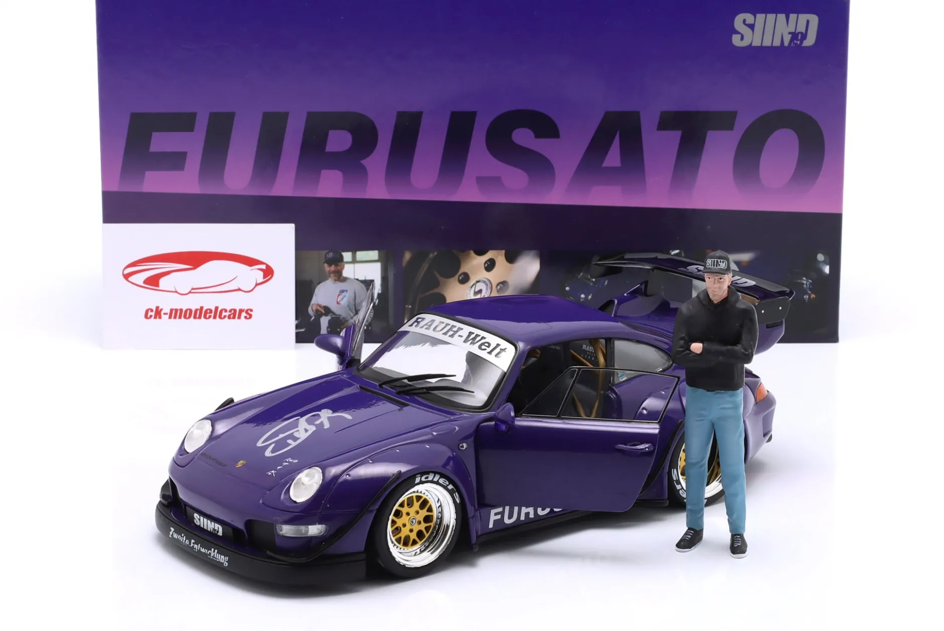 Porsche 911 (993) RWB Rauh-Welt Furusato Sidney Hoffmann Signature Edition mit Figur 1:18 WERK83