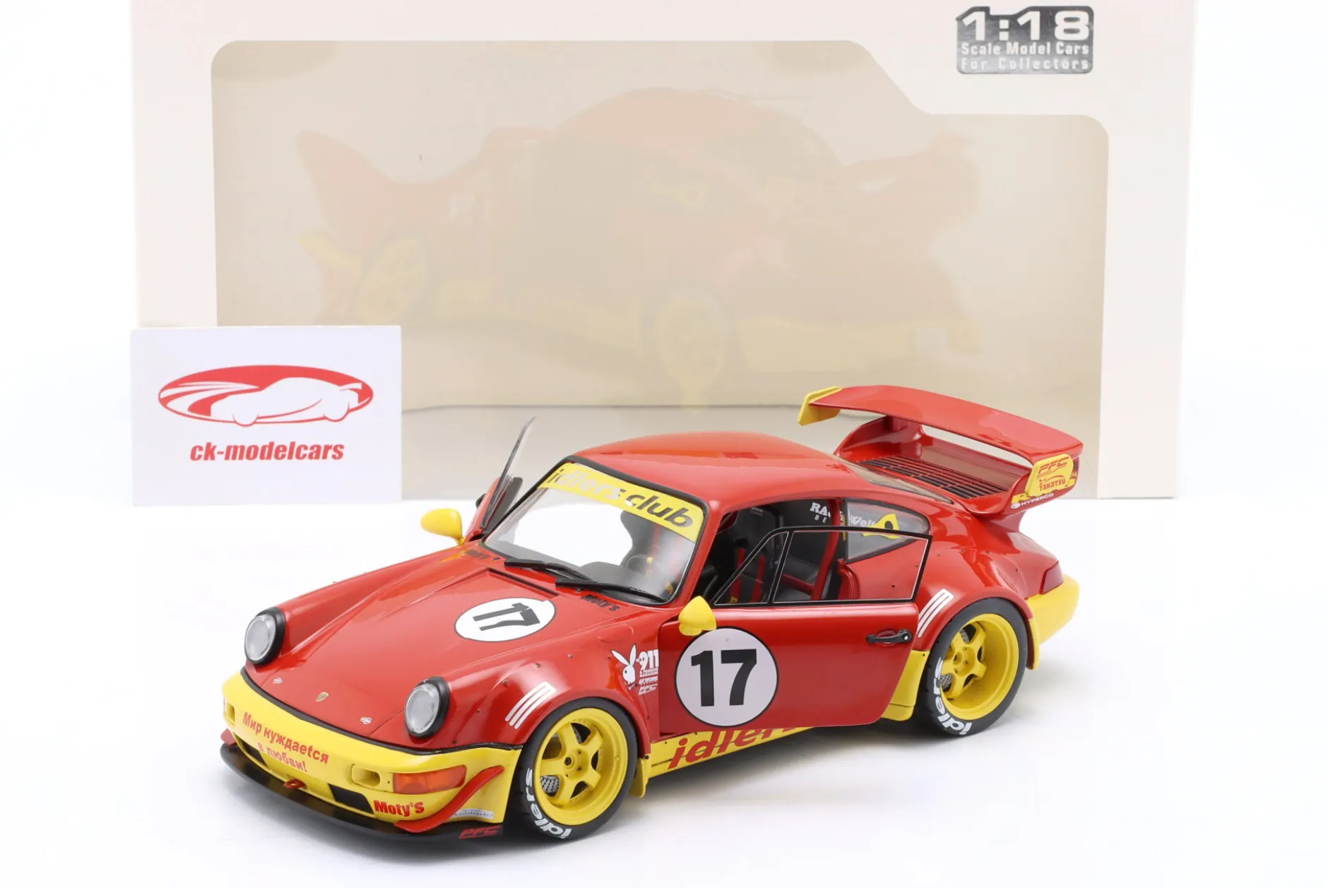 Porsche 911 (964) RWB Rauh-Welt Maty's Idlers 2016 rot / gelb 1:18 Solido