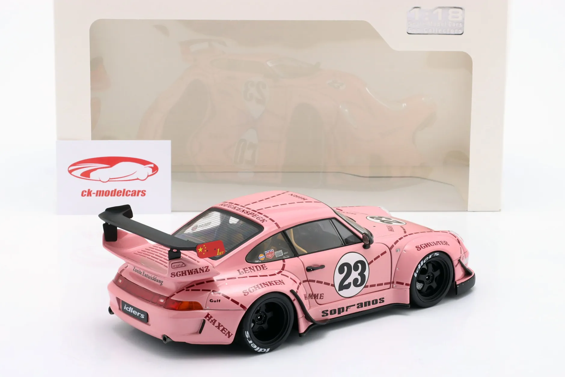 Porsche 911 (993) RWB Rauh-Welt Sopranos Pink Pig 2020 rosa 1:18 Solido