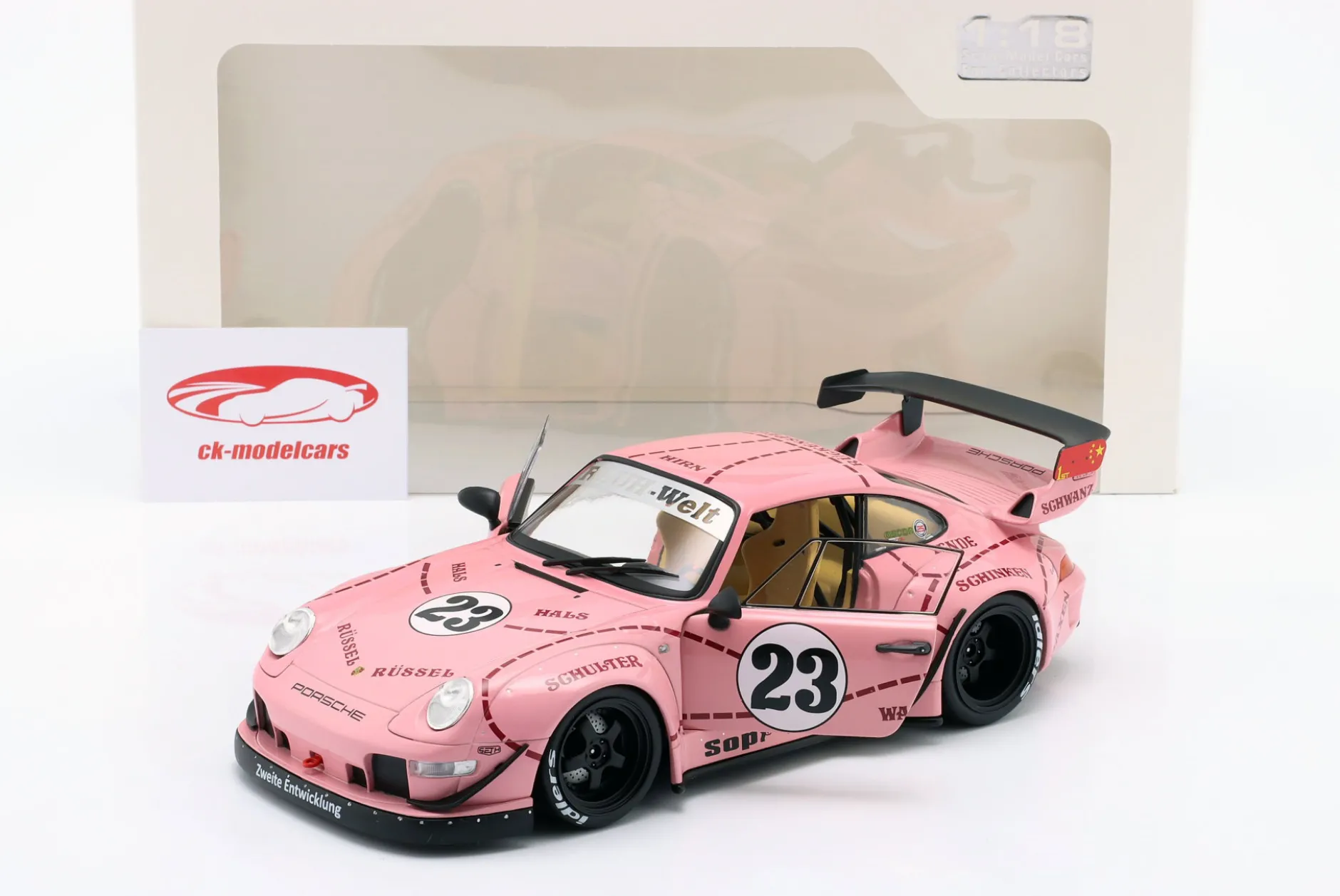 Porsche 911 (993) RWB Rauh-Welt Sopranos Pink Pig 2020 rosa 1:18 Solido
