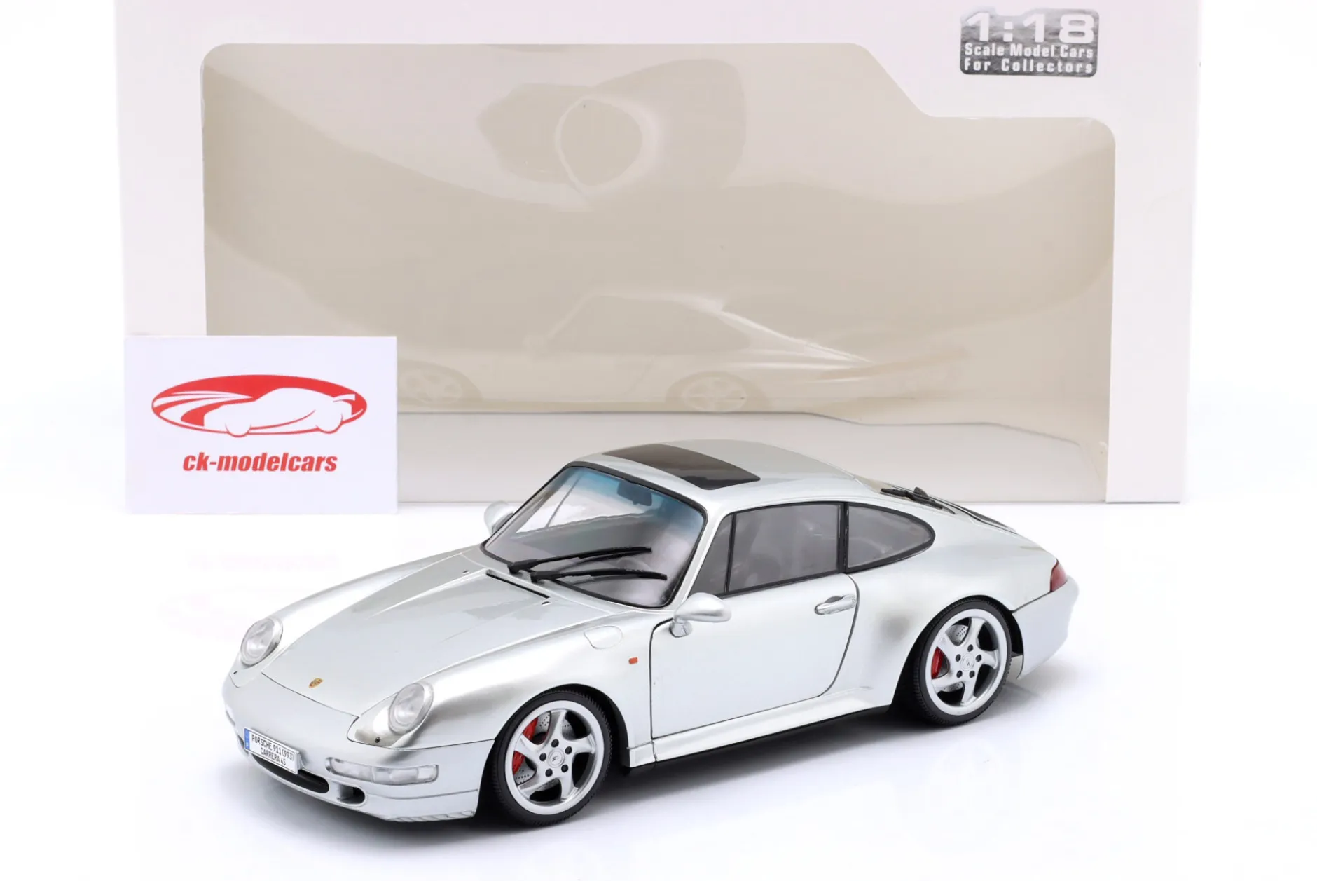 Porsche 911 (993) 4S Baujahr 1996 polarsilber 1:18 Solido