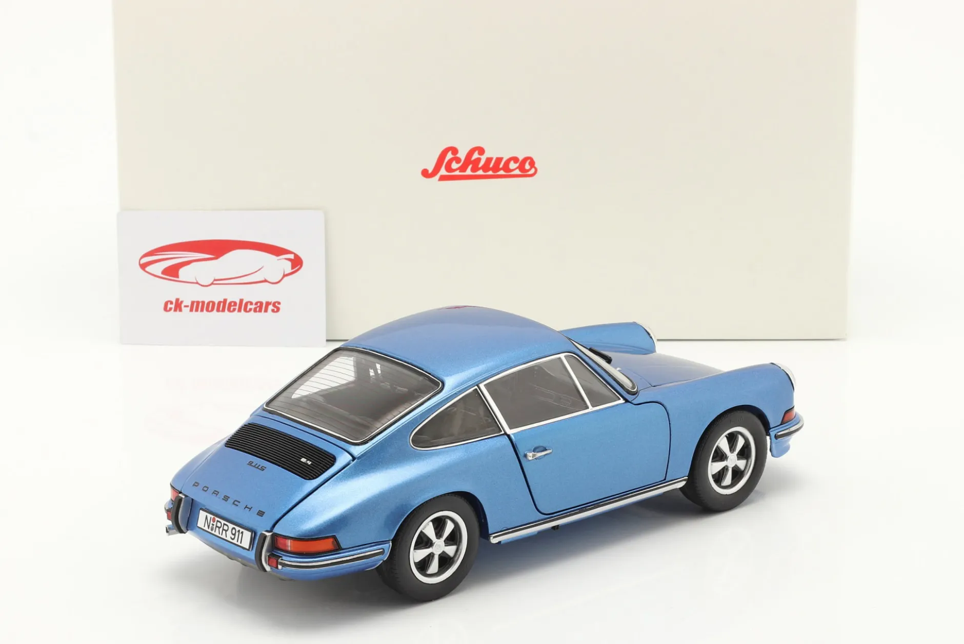 Porsche 911 S Coupe Baujahr 1973 blau metallic 1:18 Schuco