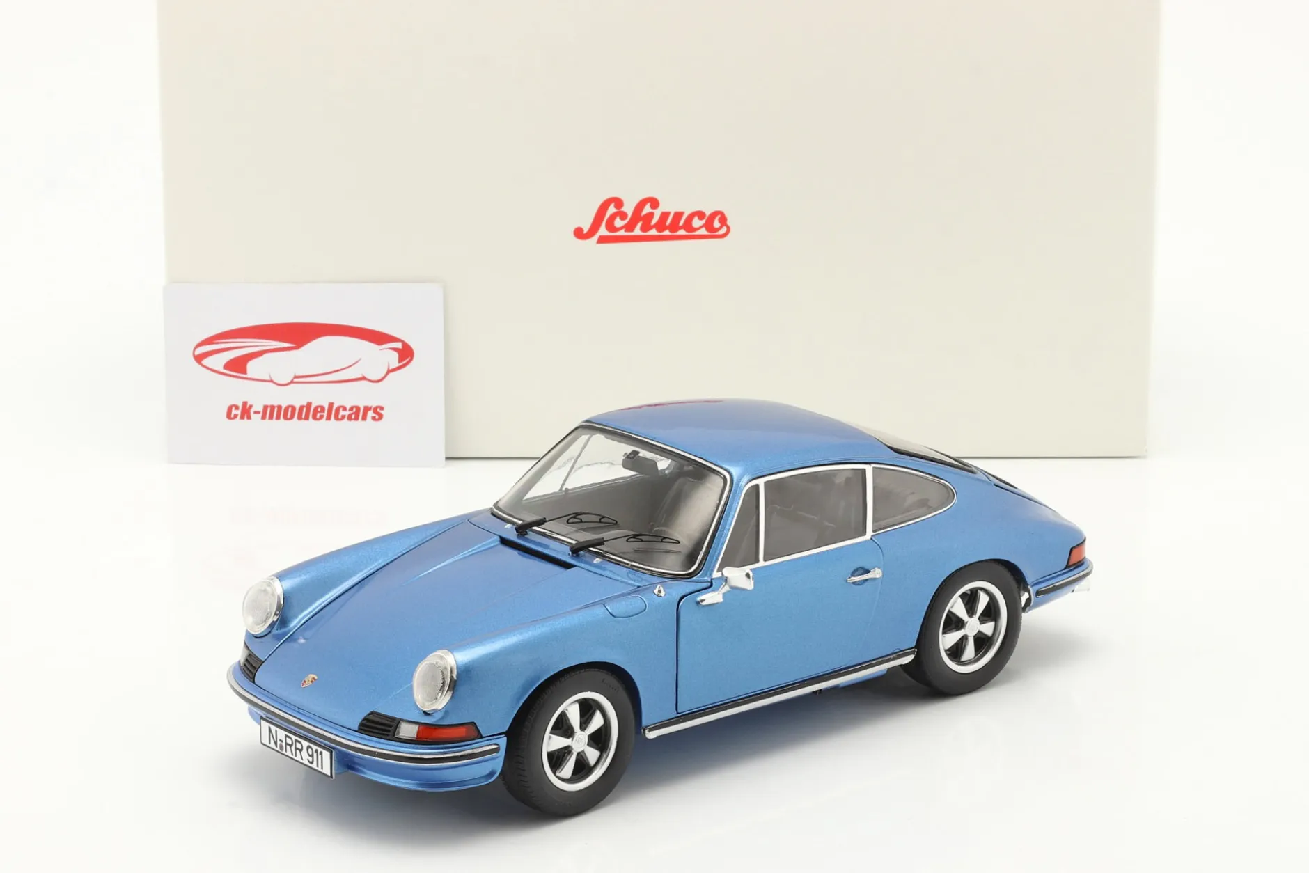 Porsche 911 S Coupe Baujahr 1973 blau metallic 1:18 Schuco