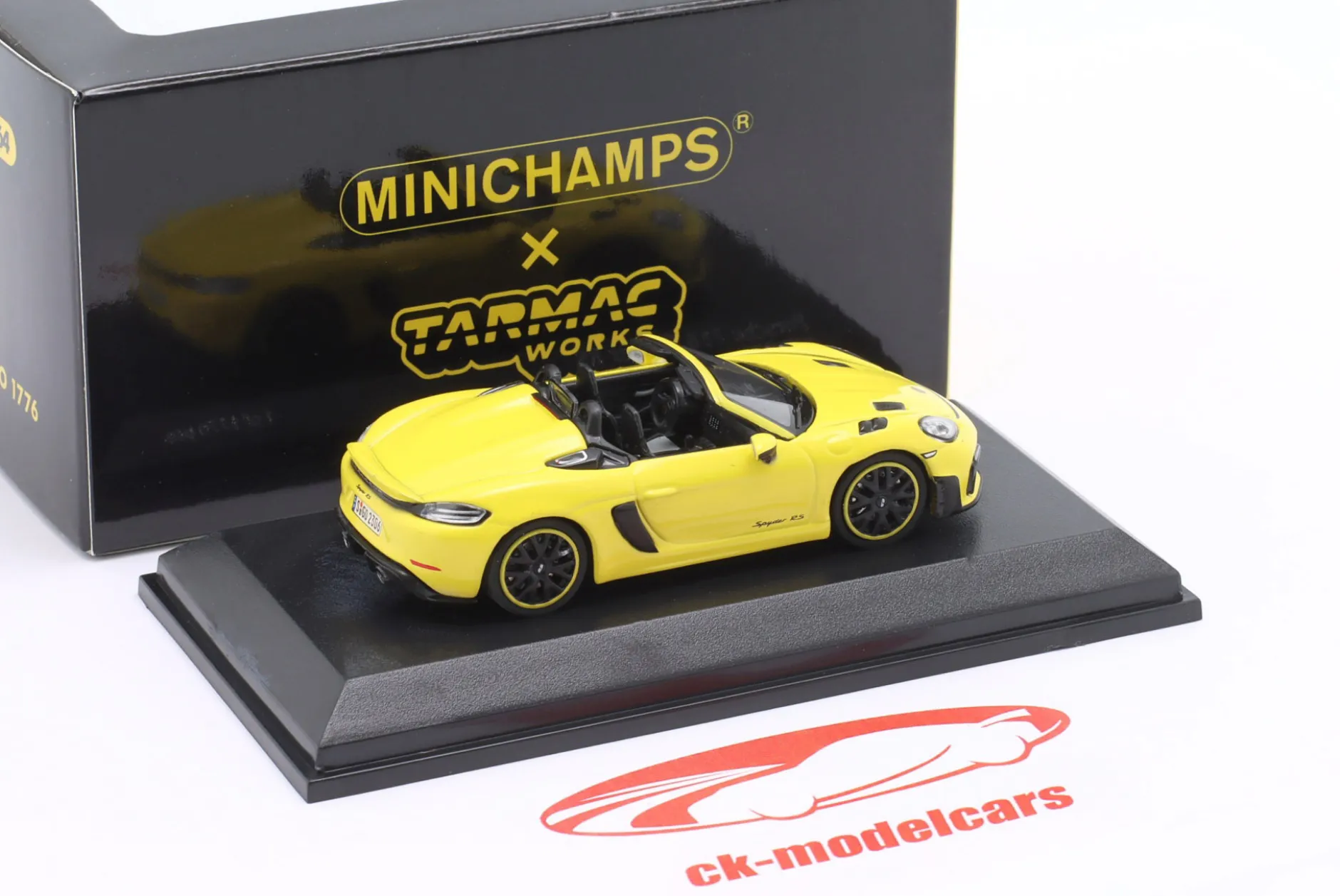 Porsche 718 (982) Spyder RS 2023 racing gelb 1:64 Tarmac Works / Minichamps
