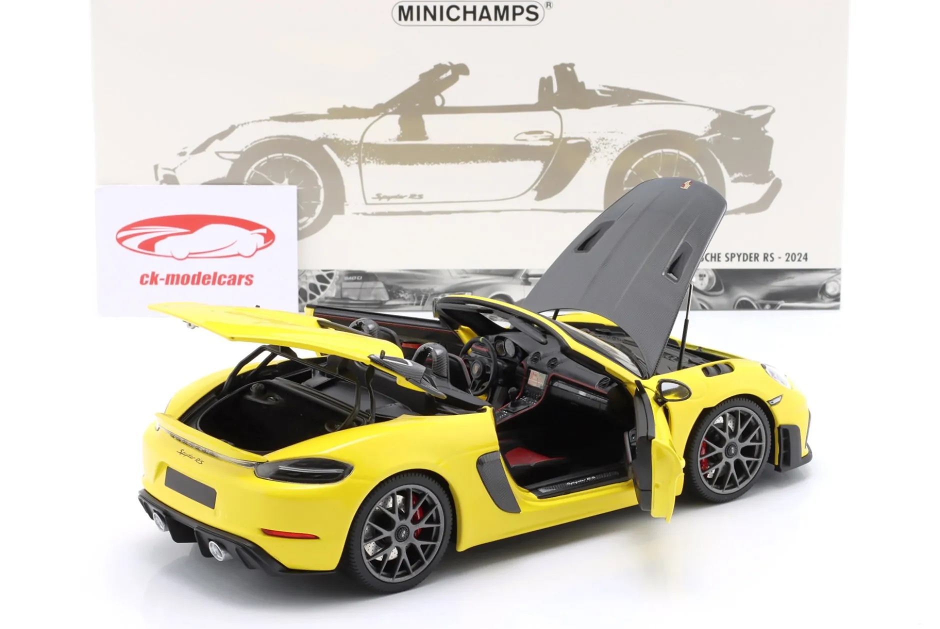 Porsche 718 Spyder RS Weissach-Paket Baujahr 2024 gelb 1:18 Minichamps