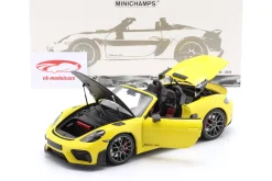 Porsche 718 Spyder RS Weissach-Paket Baujahr 2024 gelb 1:18 Minichamps