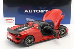 Porsche 918 Spyder Weissach Paket Baujahr 2013 indischrot 1:12 AUTOart