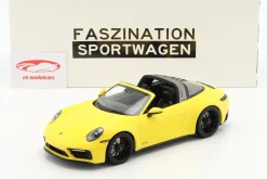 Porsche 911 (992) Targa 4 GTS Baujahr 2021 racing gelb 1:18 Minichamps