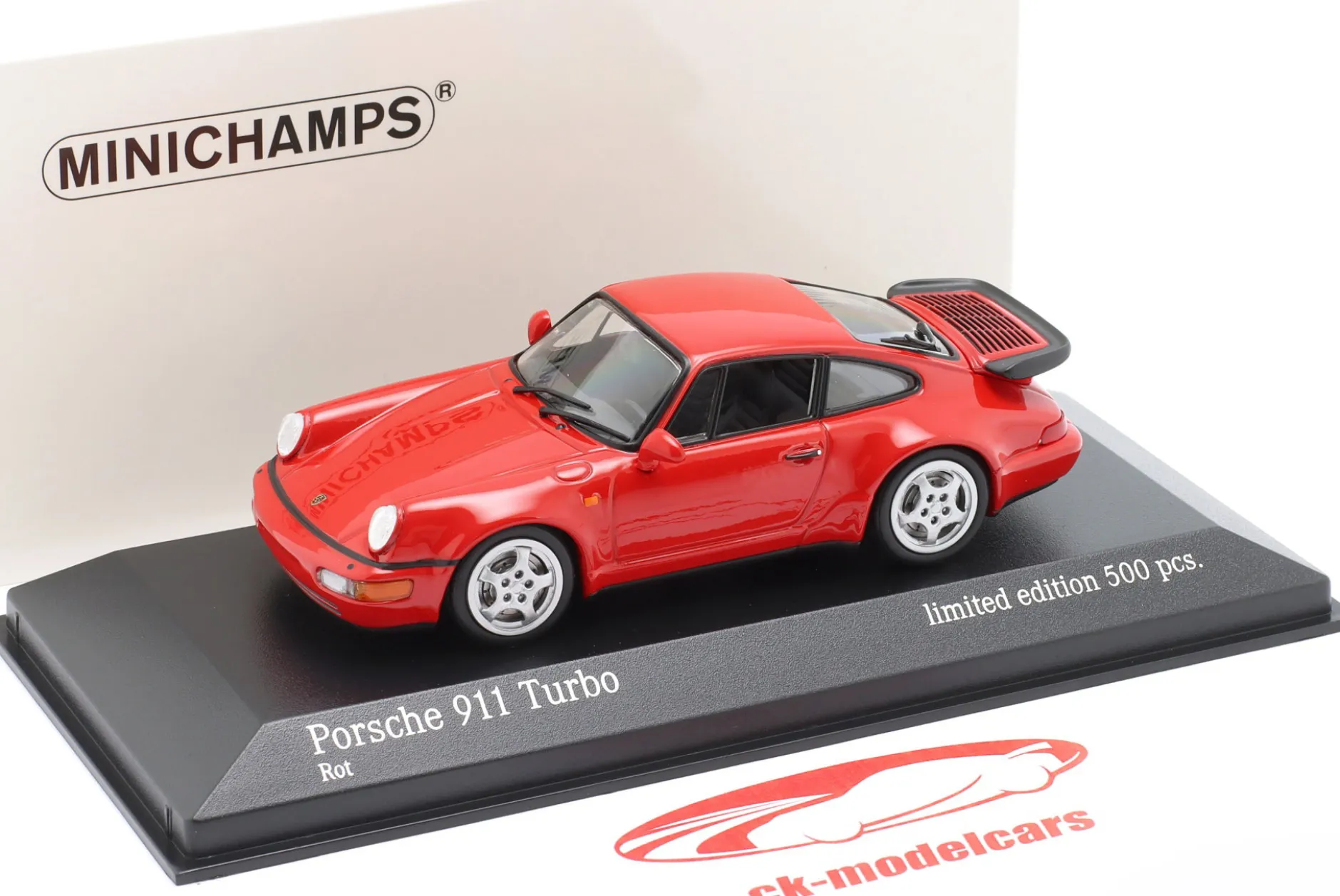 Porsche 911 (964) Turbo Baujahr 1990 rot 1:43 Minichamps
